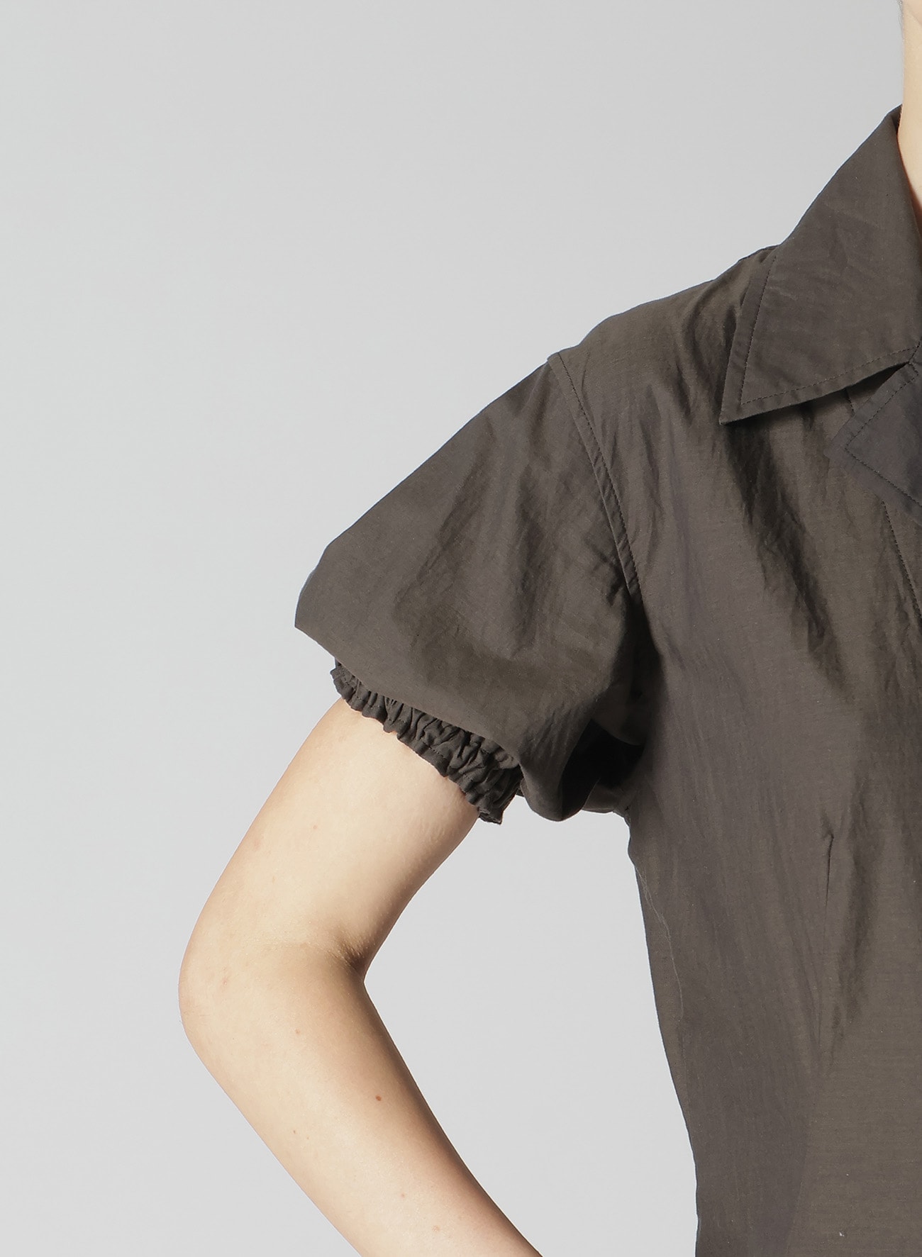 COTTON TYPEWRITER LEFT SIDE GATHERED DRESS