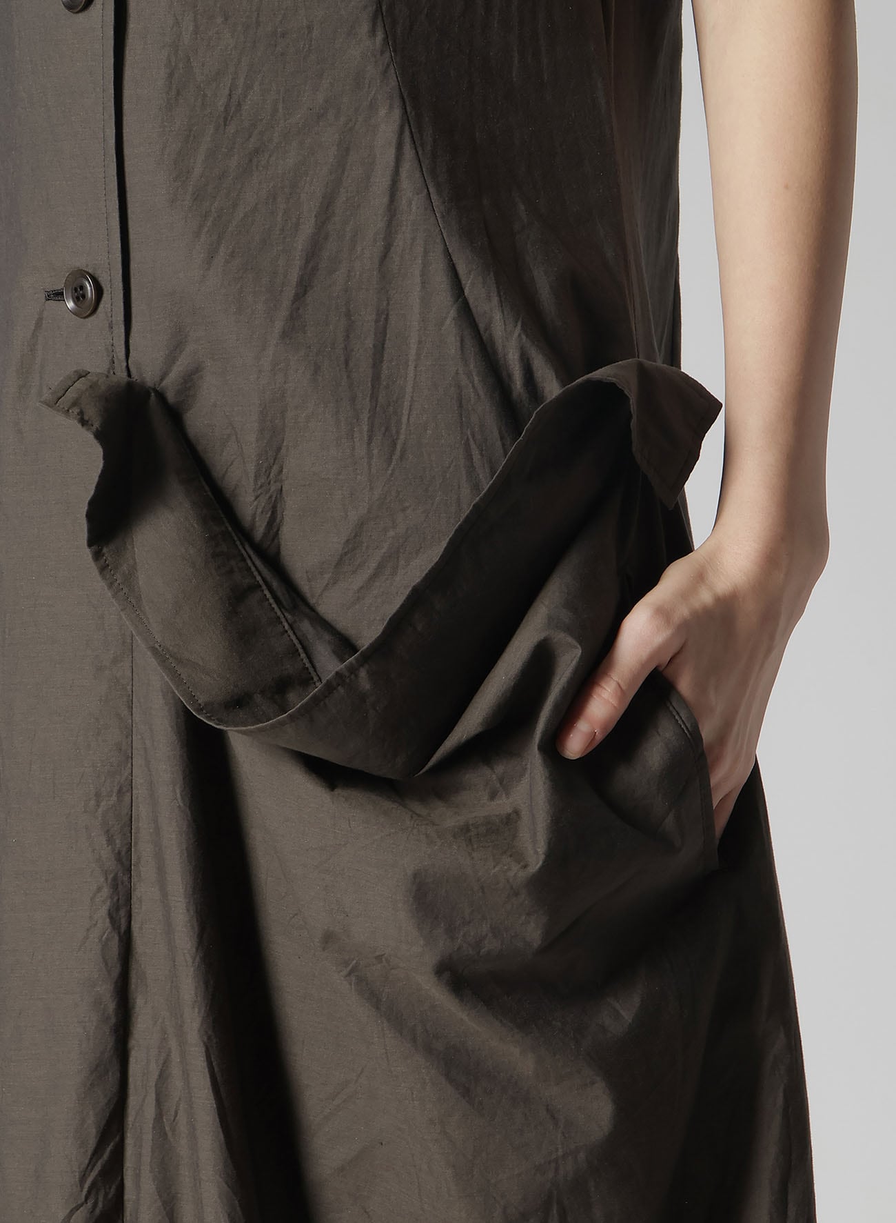 COTTON TYPEWRITER LEFT SIDE GATHERED DRESS