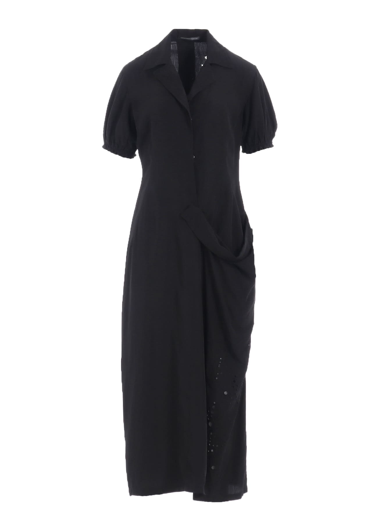 CUPRO/DUNGAREE BALLER LACE LEFT SIDE GATHERED DRESS