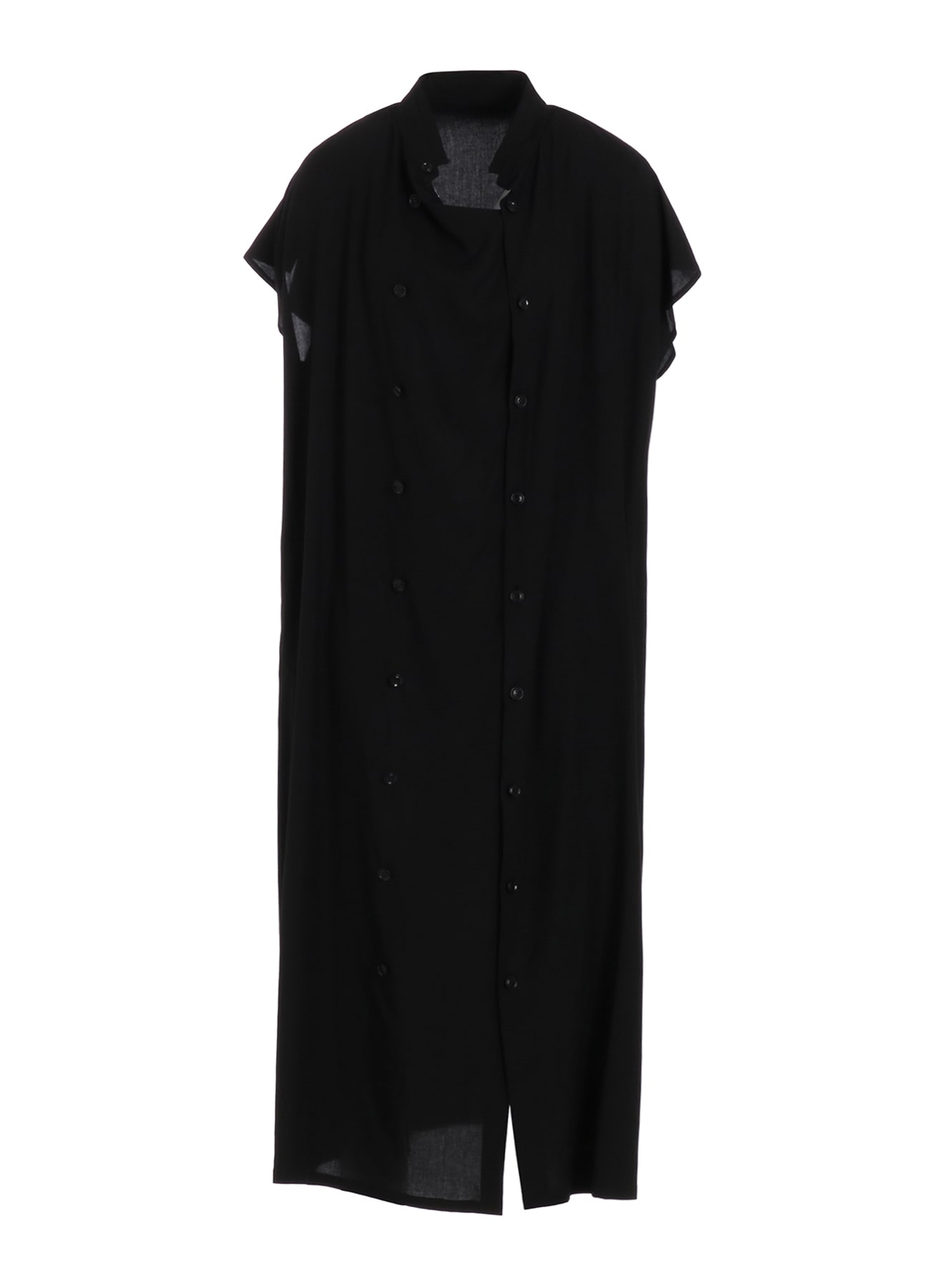 RAYON/CAMBRIC FRENCH SLEEVE SHIRT DRESS