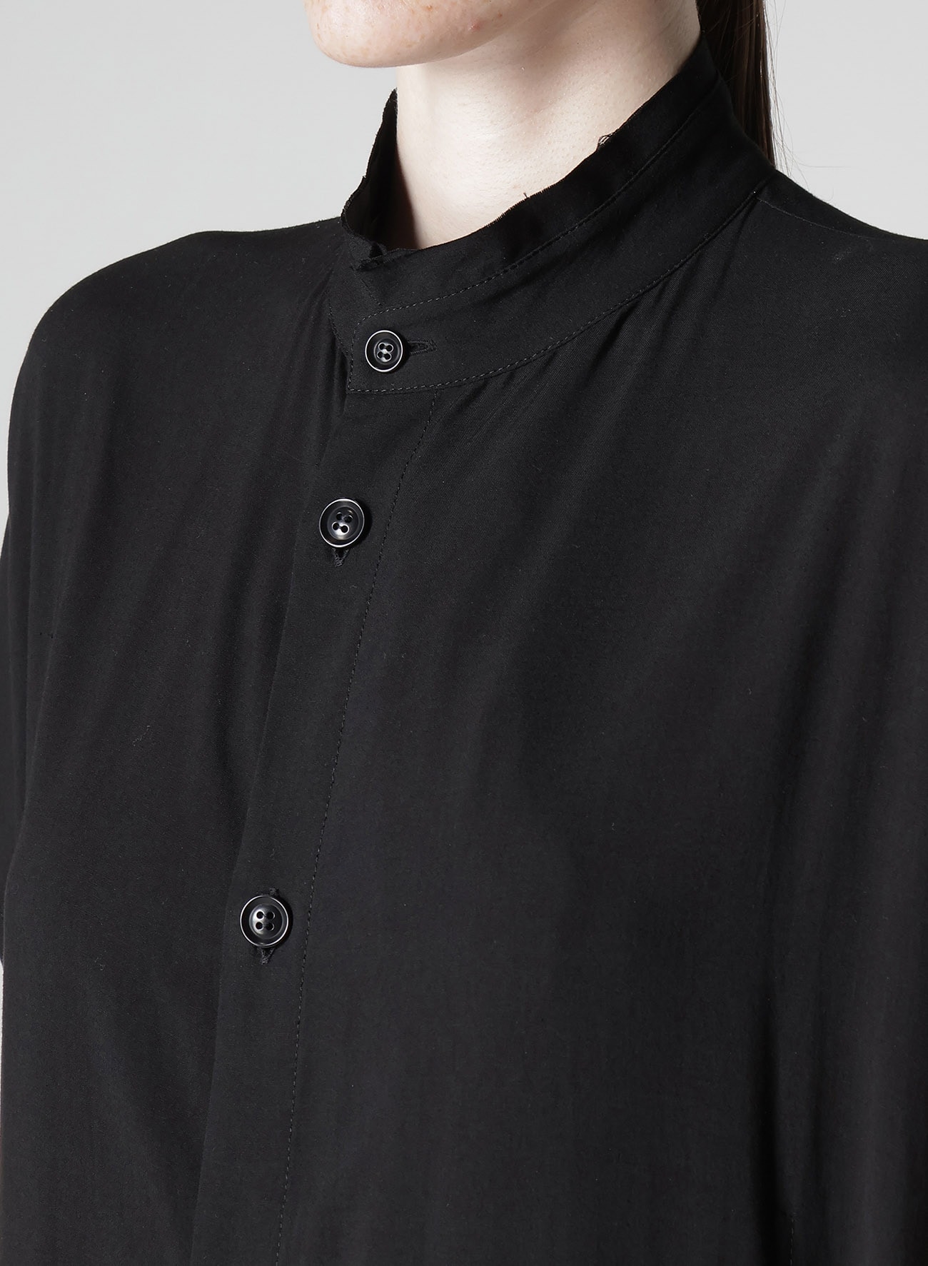 RAYON/CAMBRIC FRENCH SLEEVE SHIRT DRESS