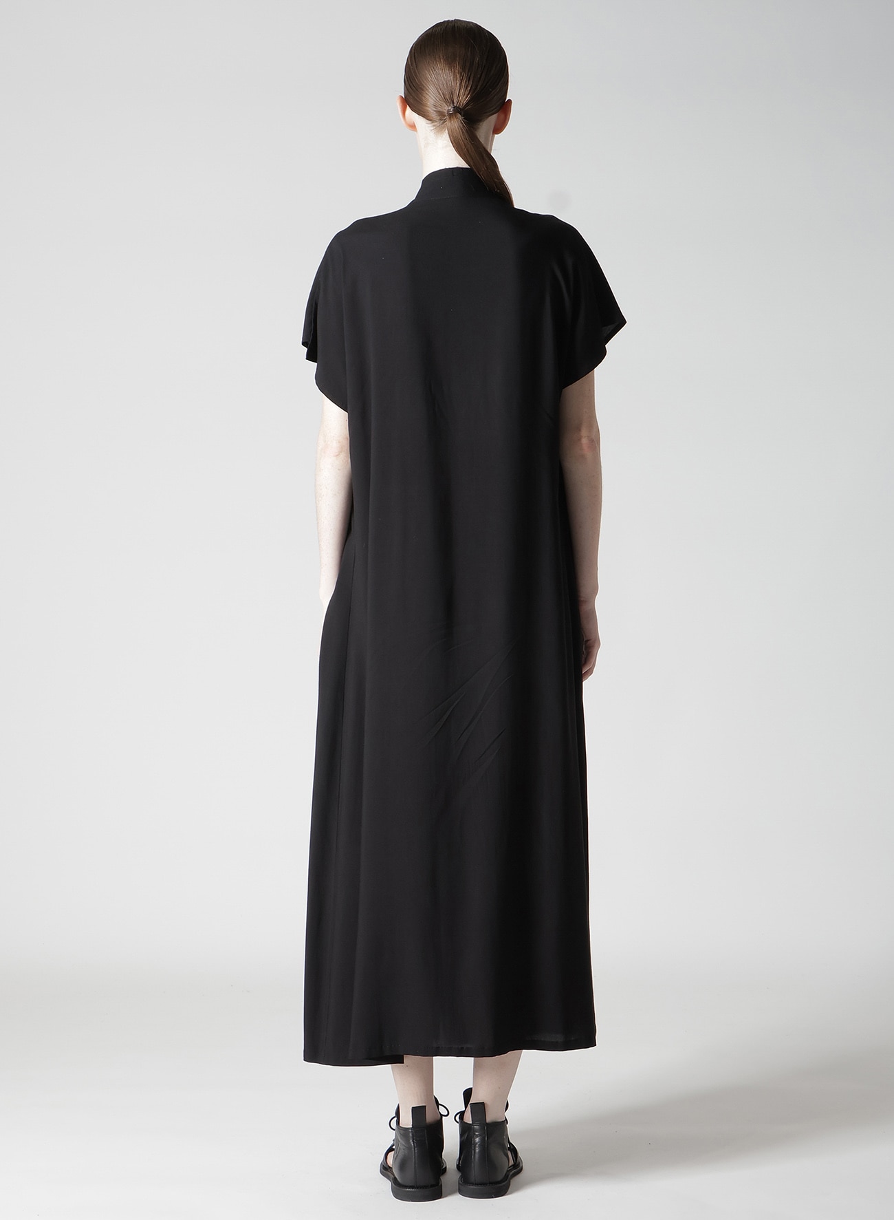 RAYON/CAMBRIC FRENCH SLEEVE SHIRT DRESS