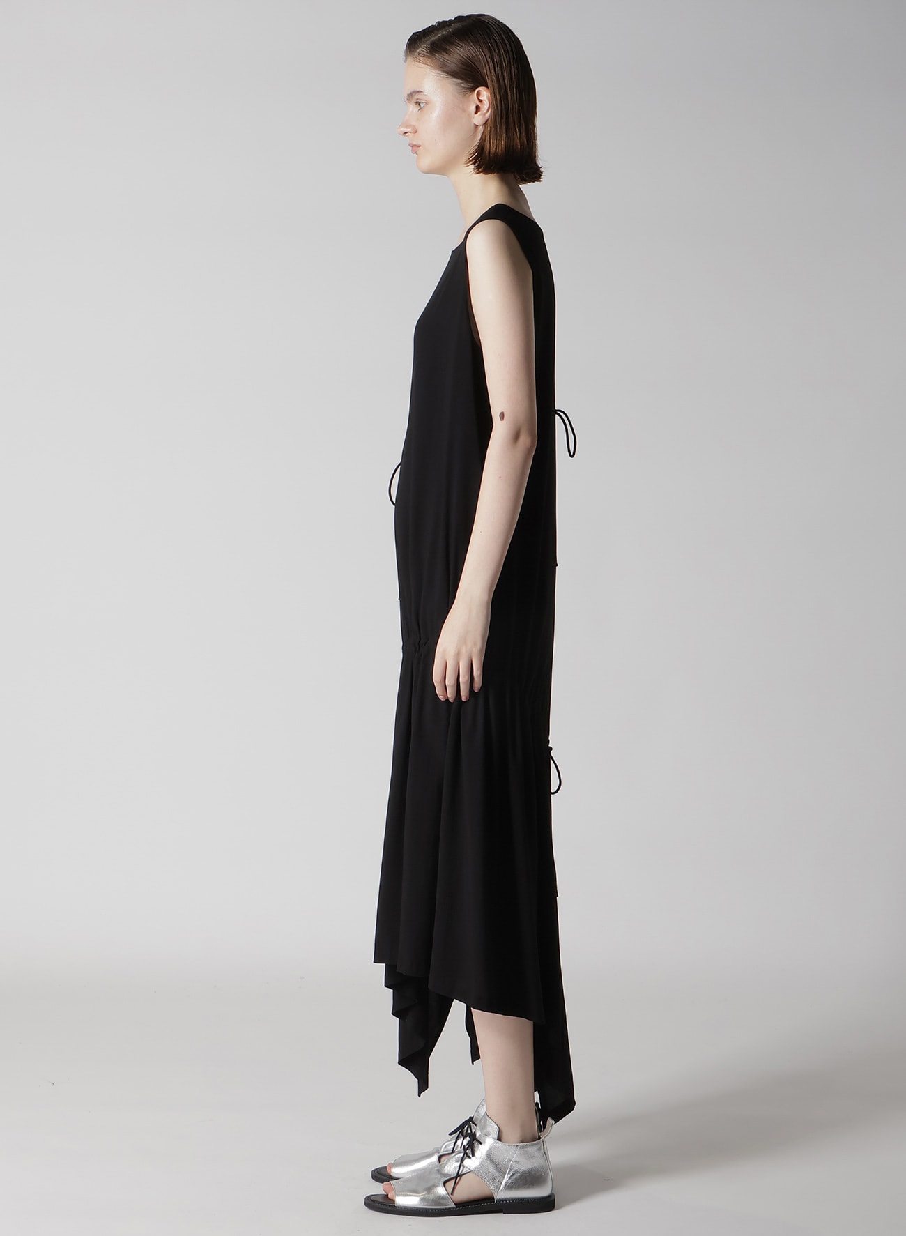 RAYON/CAMBRIC SHIRRING DRESS