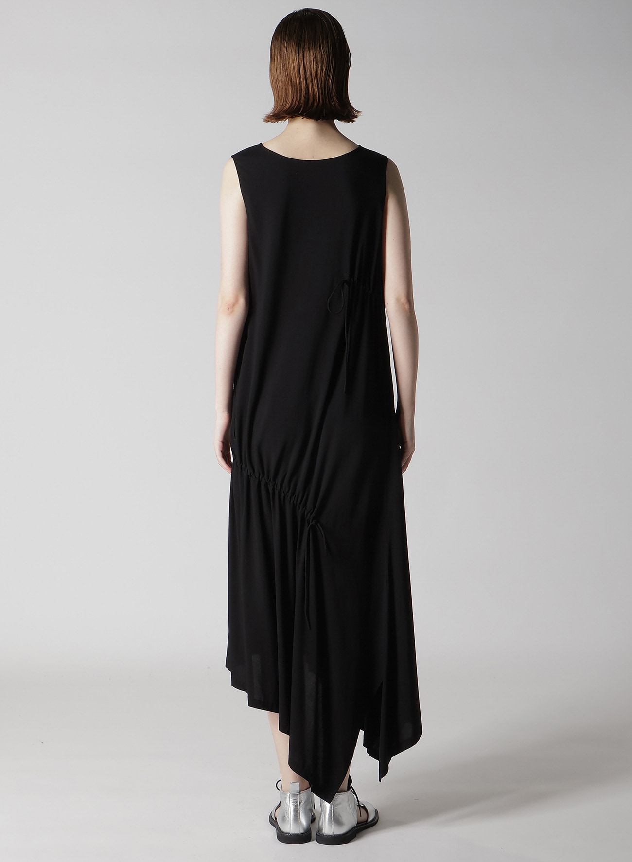 RAYON/CAMBRIC SHIRRING DRESS