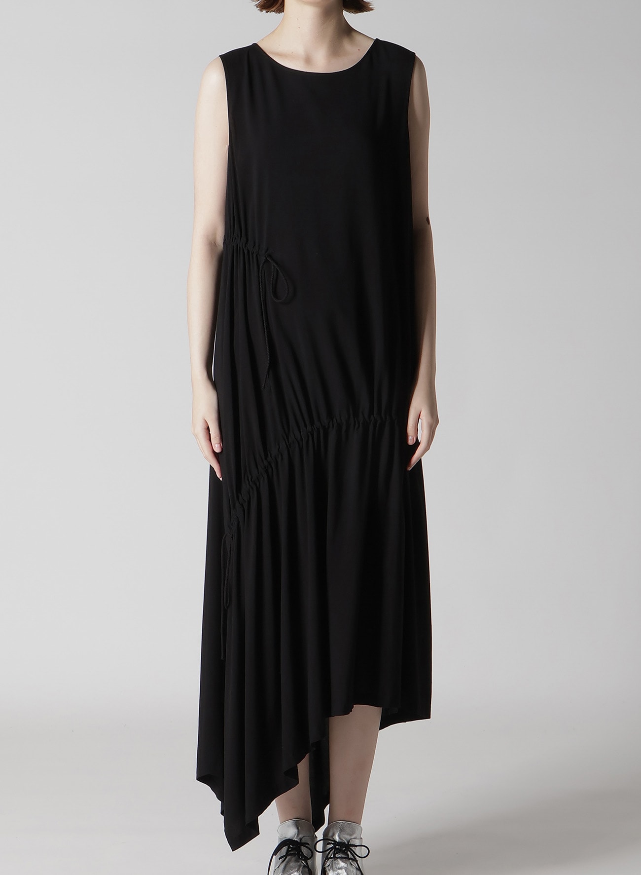 RAYON/CAMBRIC SHIRRING DRESS