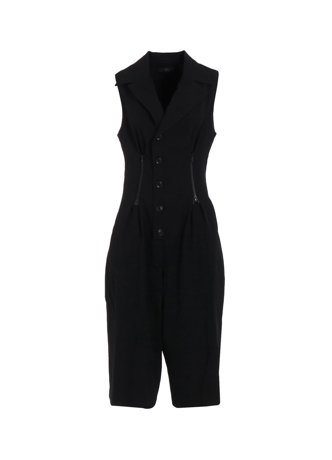 WOOL GABARDINE ZIP TUCKED JUMP SUIT