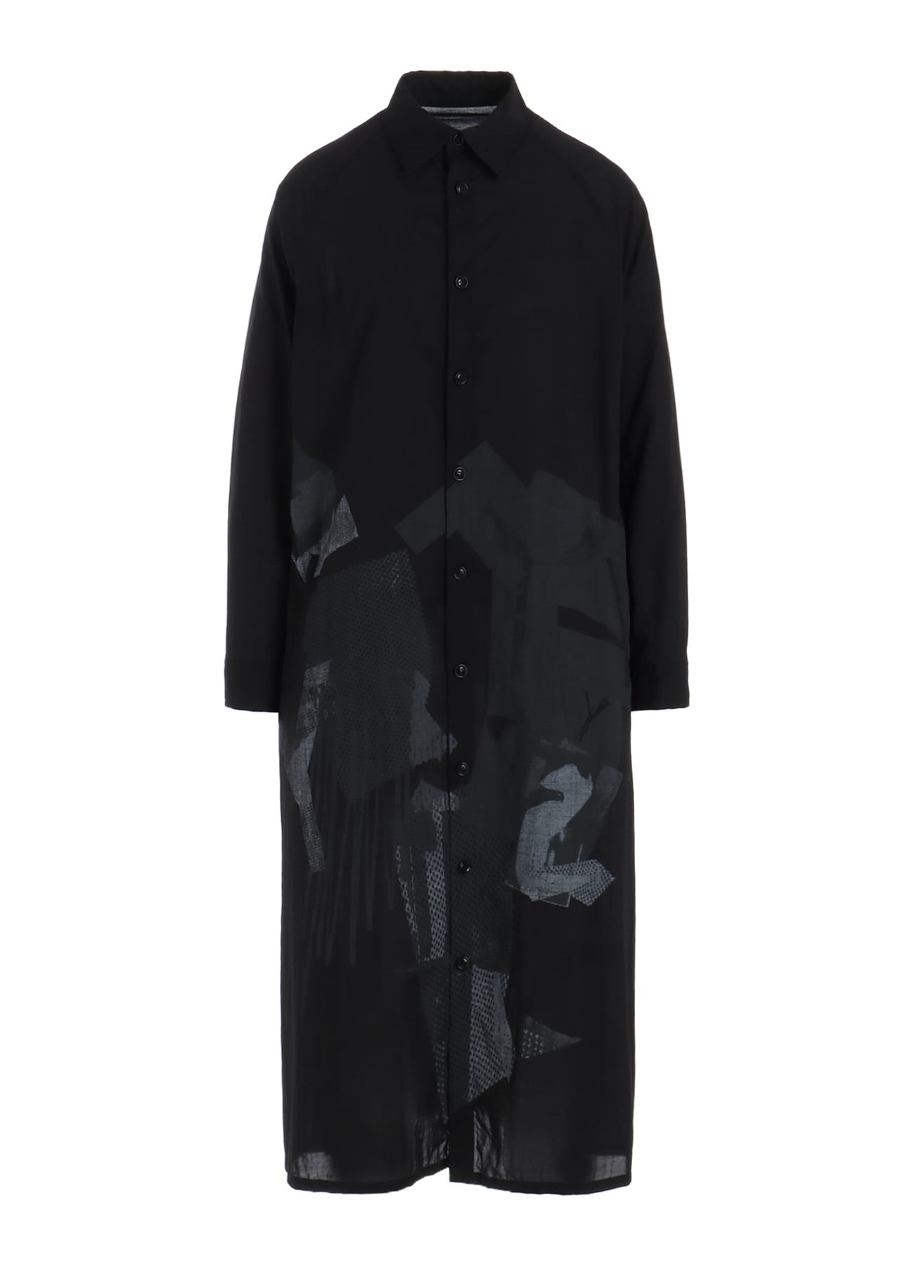 Y'S COLLAGE PRINT ARRANGED SHIRT DRESS