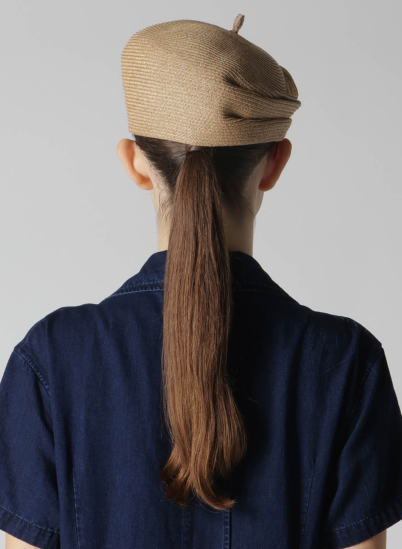 PAPER BRAID TUCKED BERET