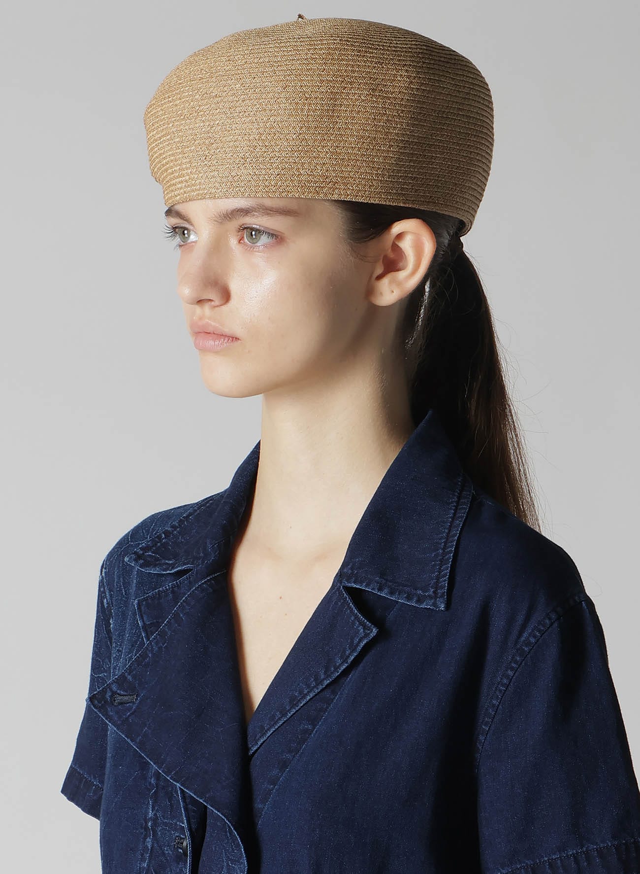 PAPER BRAID TUCKED BERET