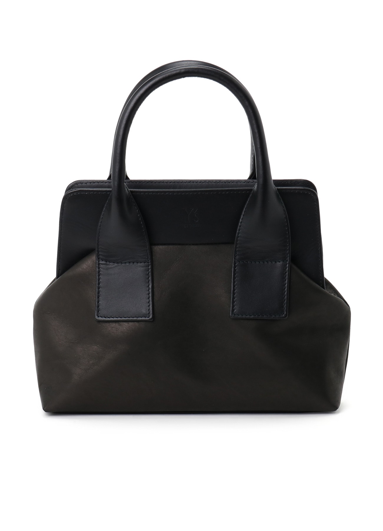 SMOOTH LEATHER COMBINATION CLASP BAG (M)