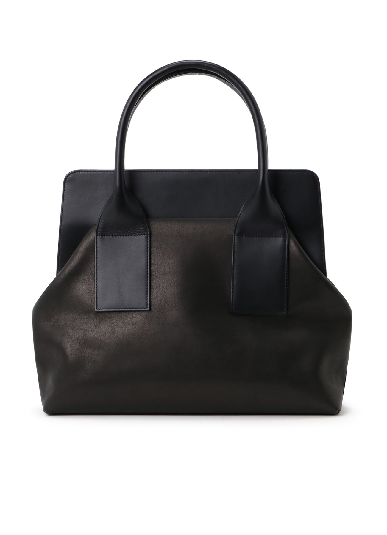 SMOOTH LEATHER COMBINATION CLASP BAG (L)