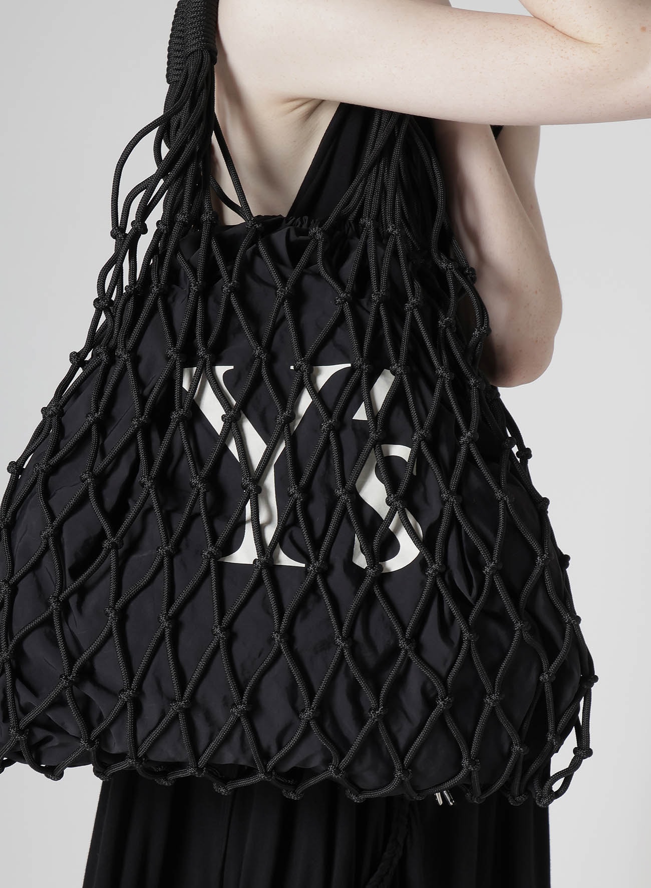 POLYESTER CORD LOGO KNIT BAG