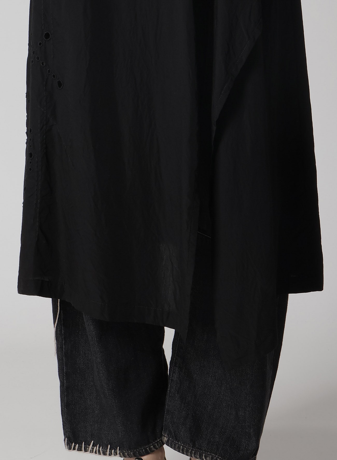 CUPRO/DUNGAREE BALLER LACE SQUARE CLOTH SLEEVE JACKET
