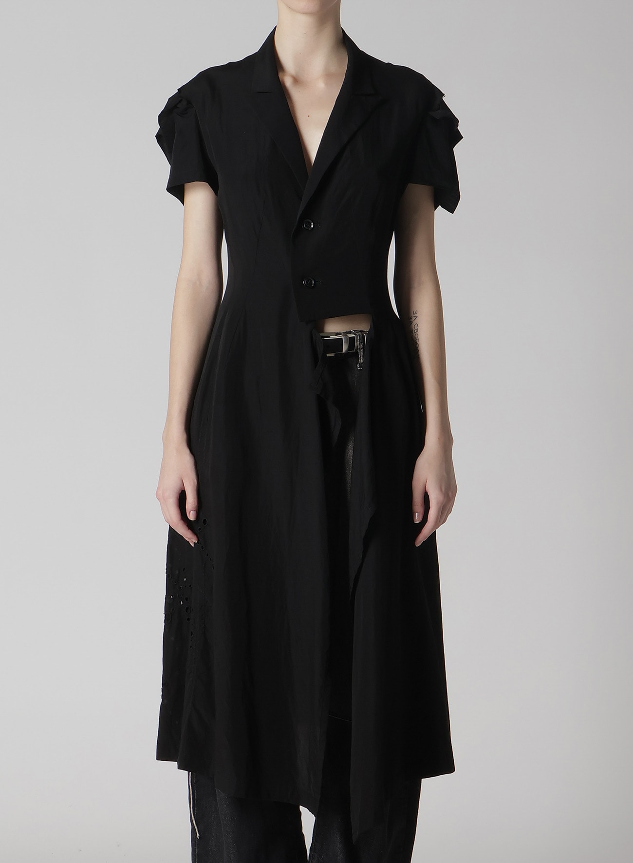 CUPRO/DUNGAREE BALLER LACE SQUARE CLOTH SLEEVE JACKET