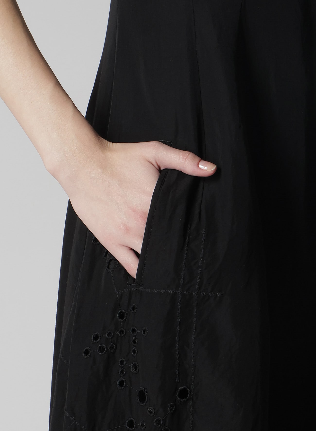CUPRO/DUNGAREE BALLER LACE SQUARE CLOTH SLEEVE JACKET