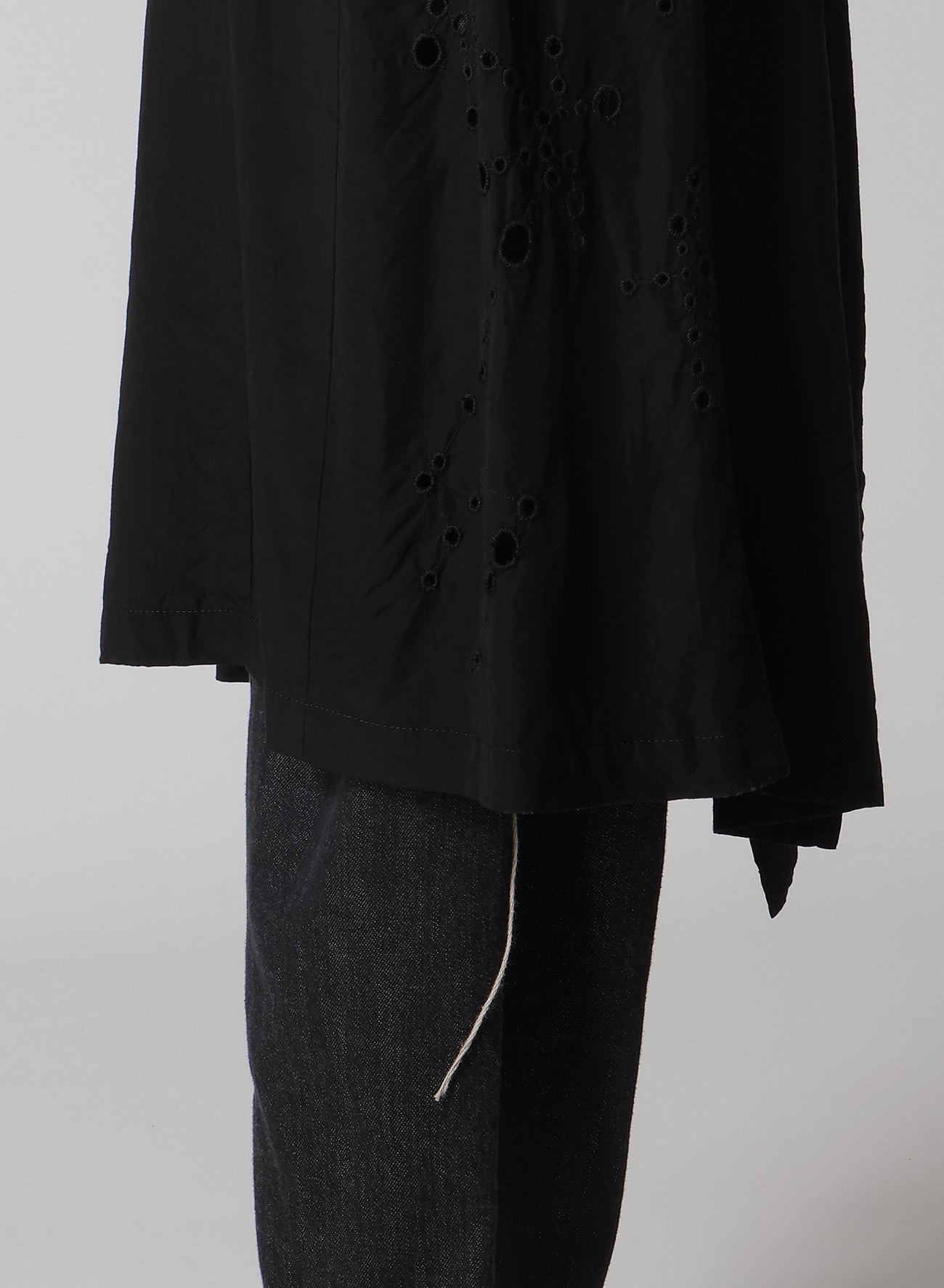 CUPRO/DUNGAREE BALLER LACE SQUARE CLOTH SLEEVE JACKET