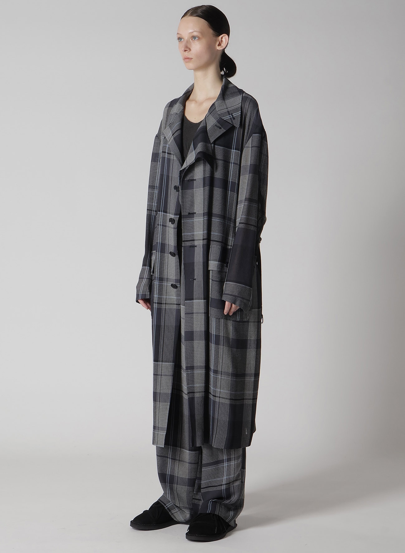 GAUZE PLAID BIG JACKET