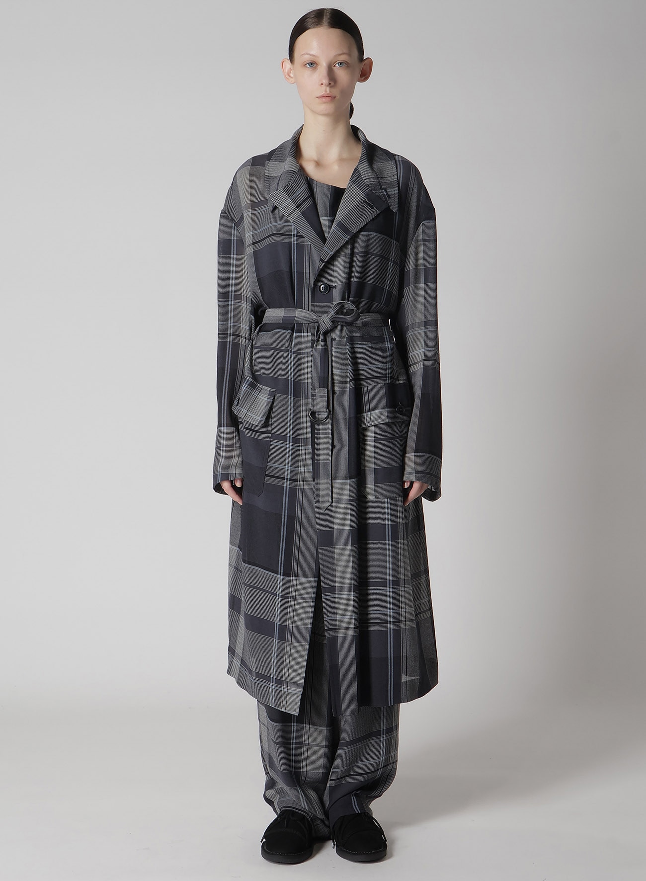 GAUZE PLAID BIG JACKET