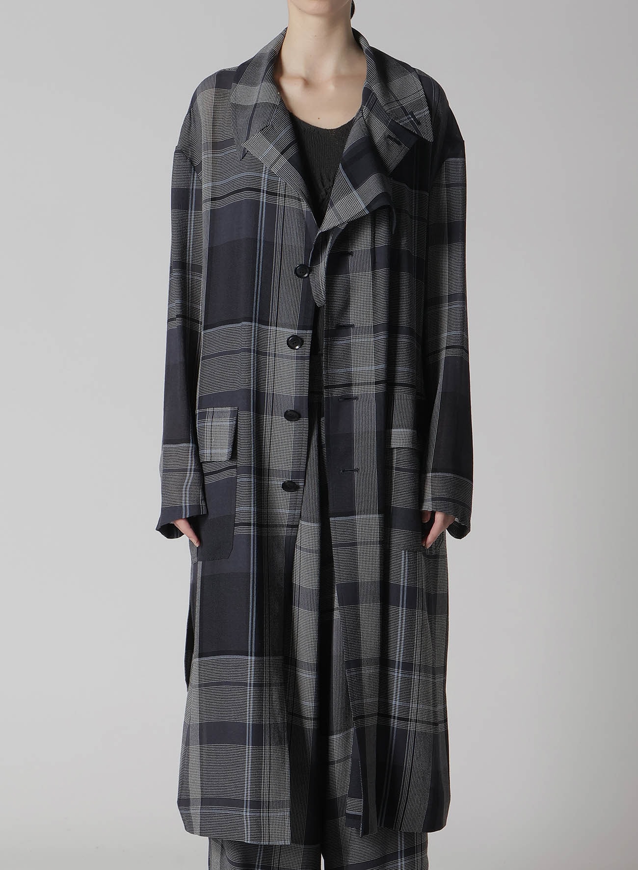 GAUZE PLAID BIG JACKET