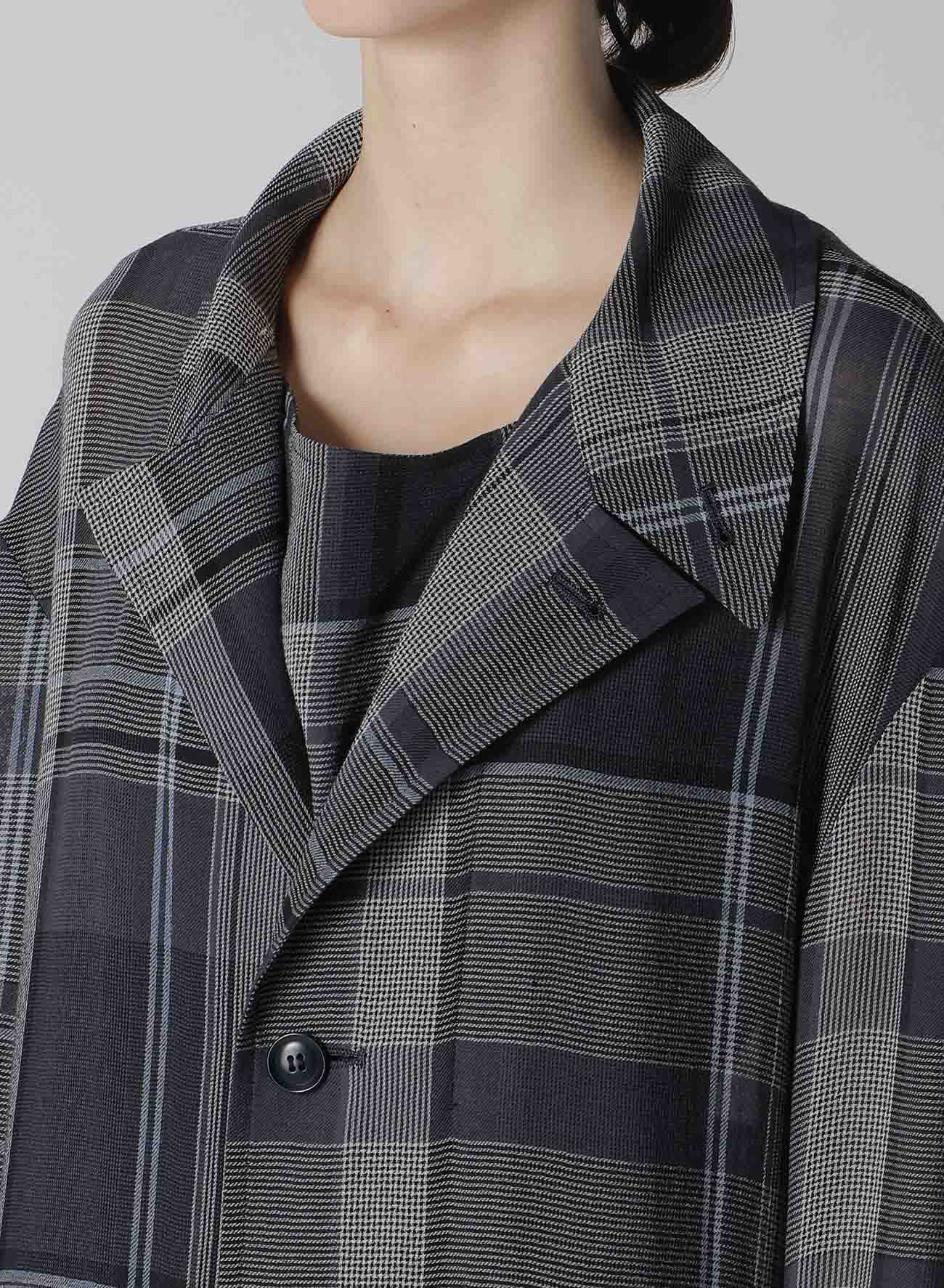 GAUZE PLAID BIG JACKET