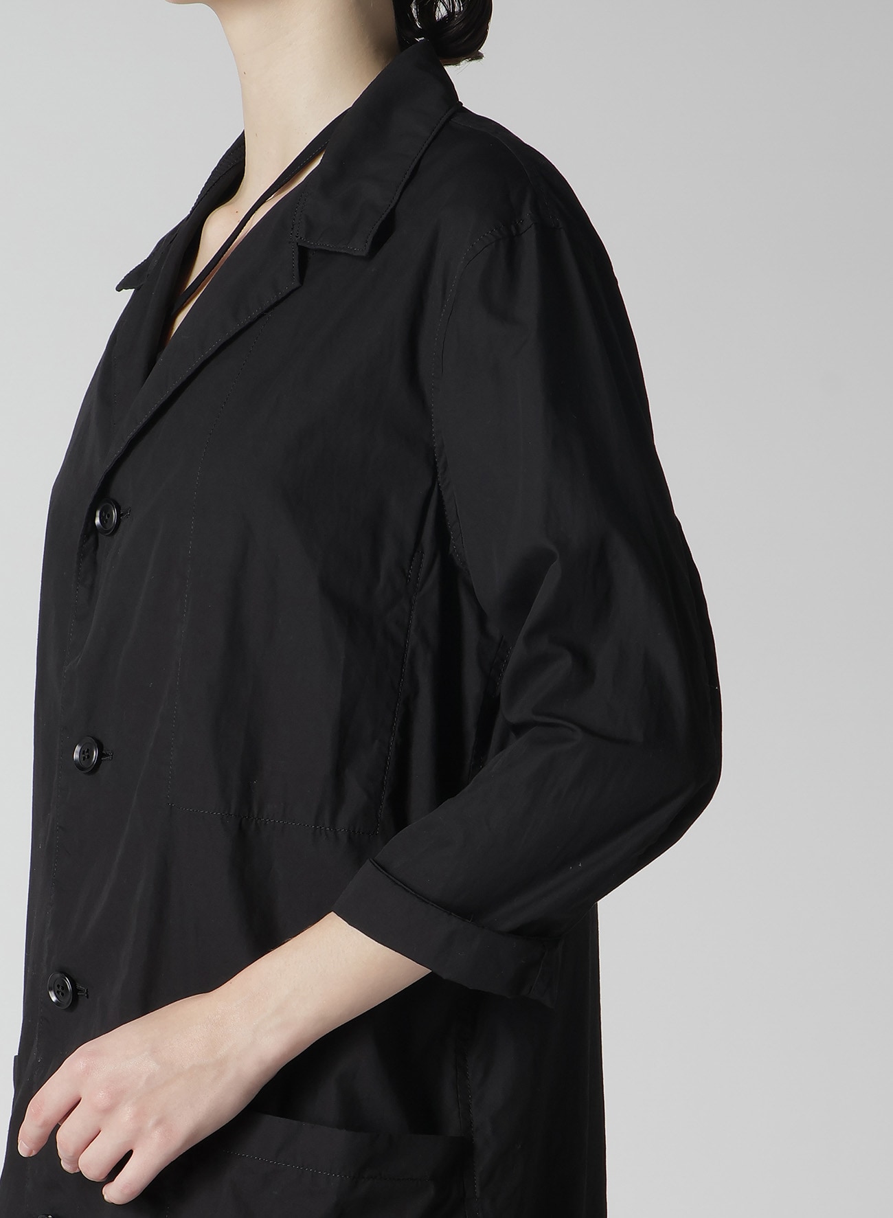 COTTON BROAD GARMENT DYEING 3/4 SLEEVE JACKET