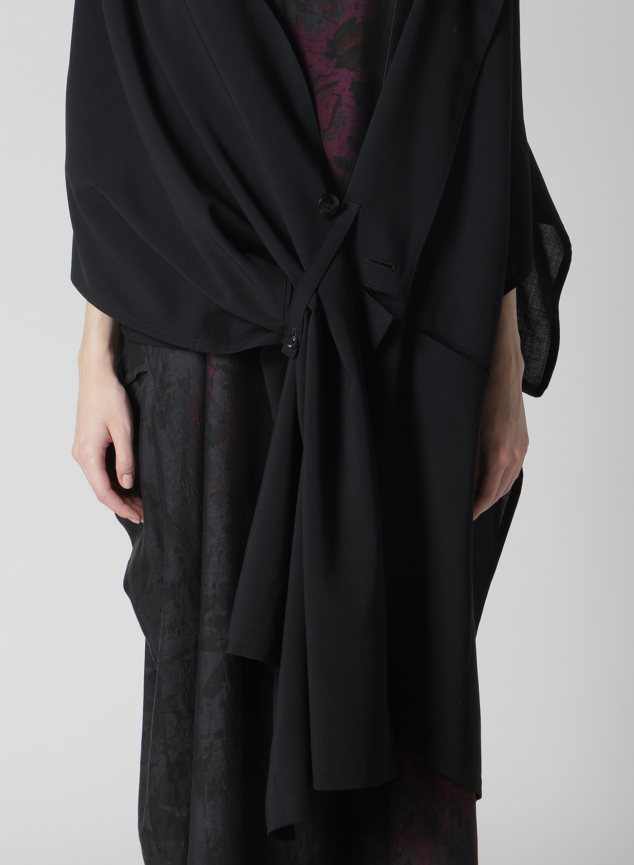 HARD-TWISTED LAWN KIMONO JACKET