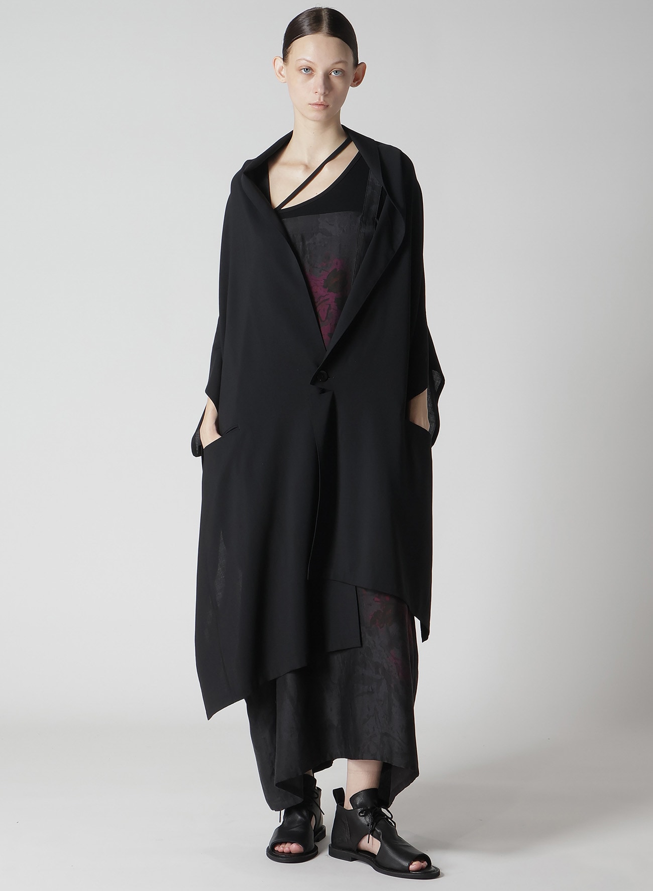 HARD-TWISTED LAWN KIMONO JACKET