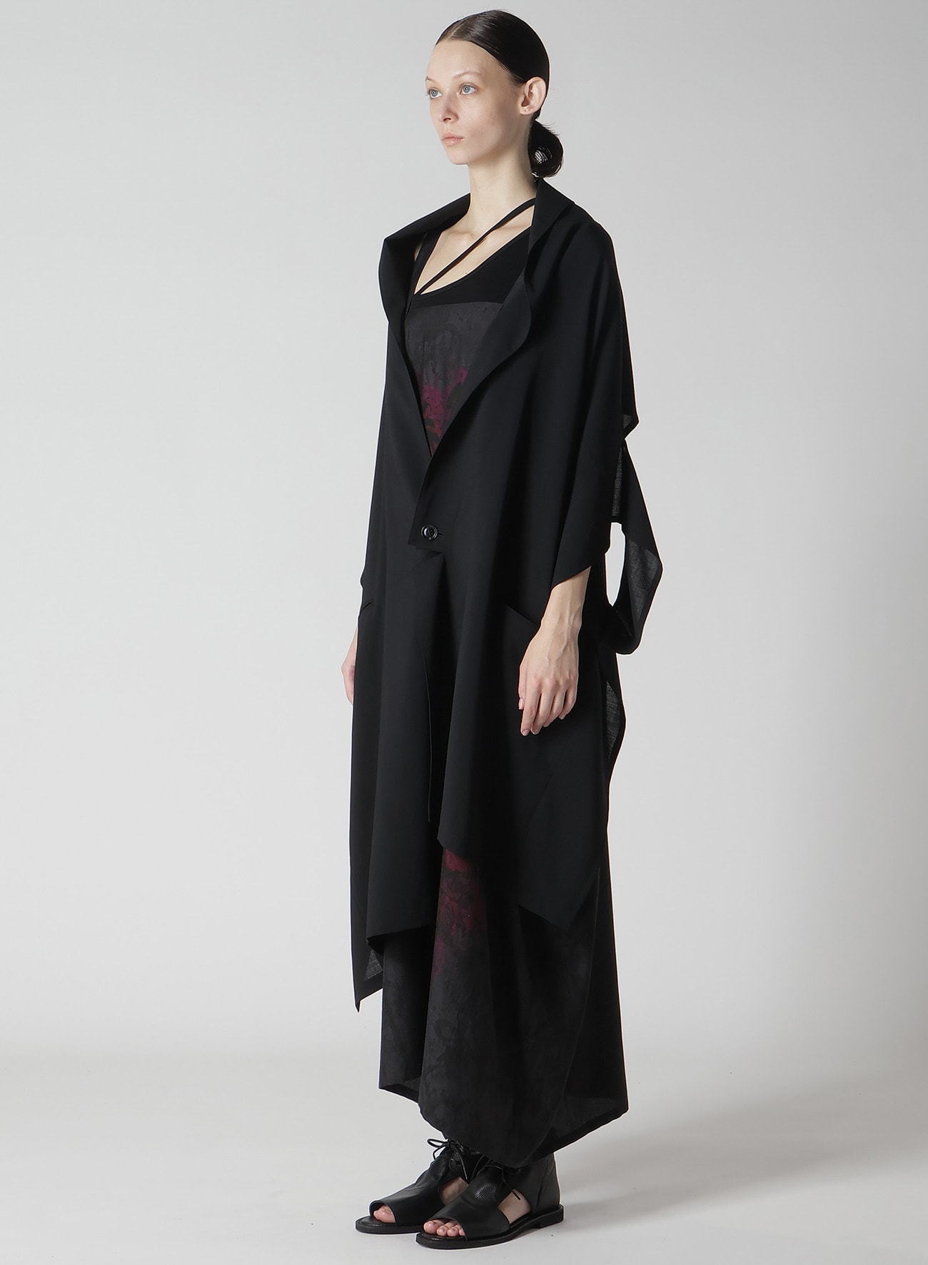 HARD-TWISTED LAWN KIMONO JACKET