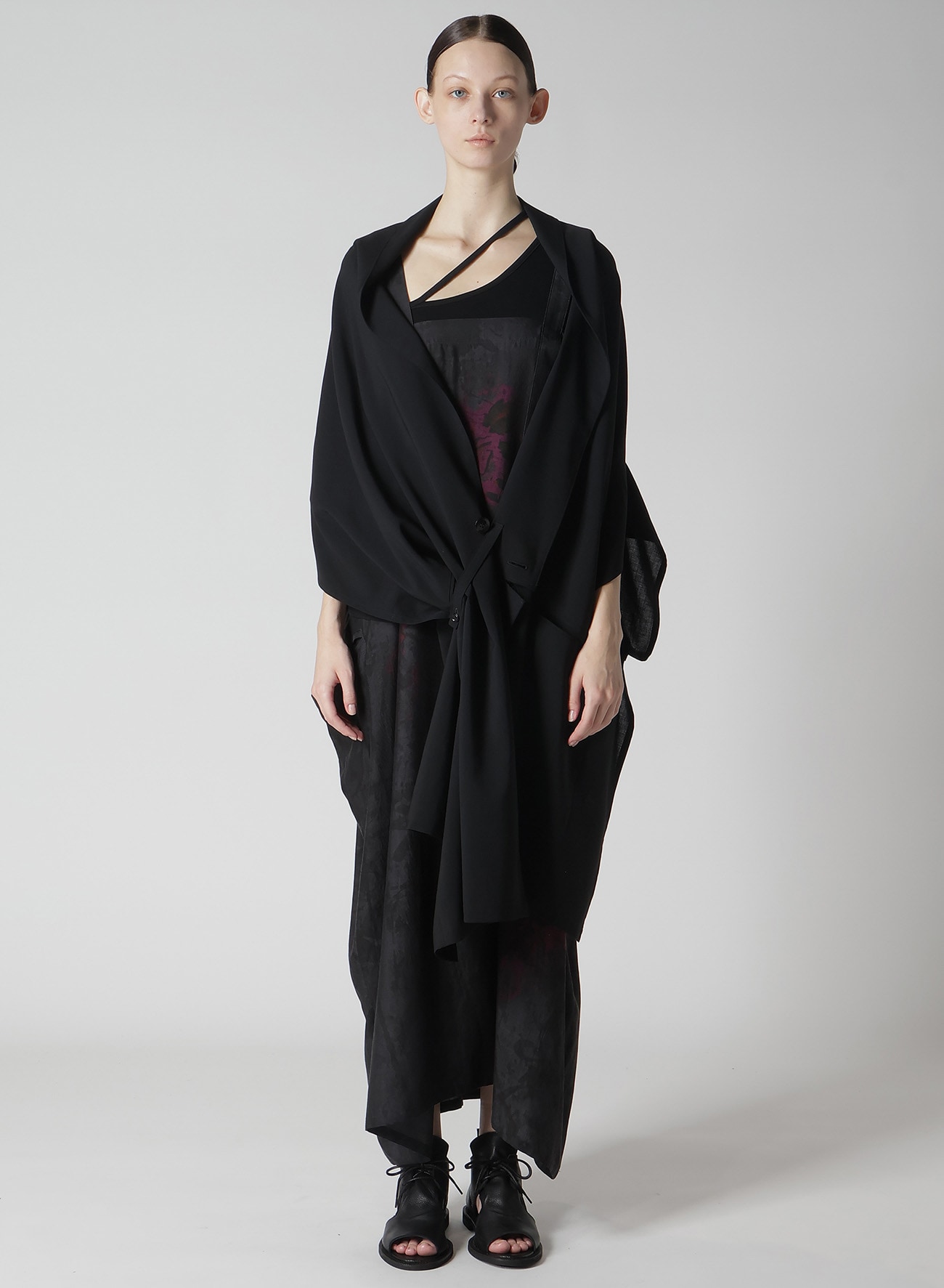 HARD-TWISTED LAWN KIMONO JACKET