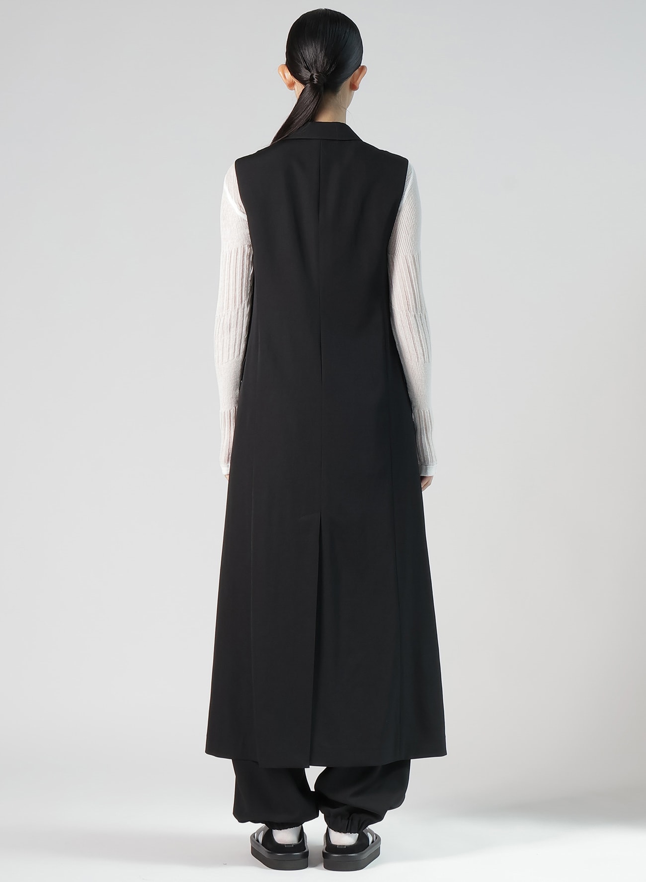 WOOL GABARDINE LONG VEST