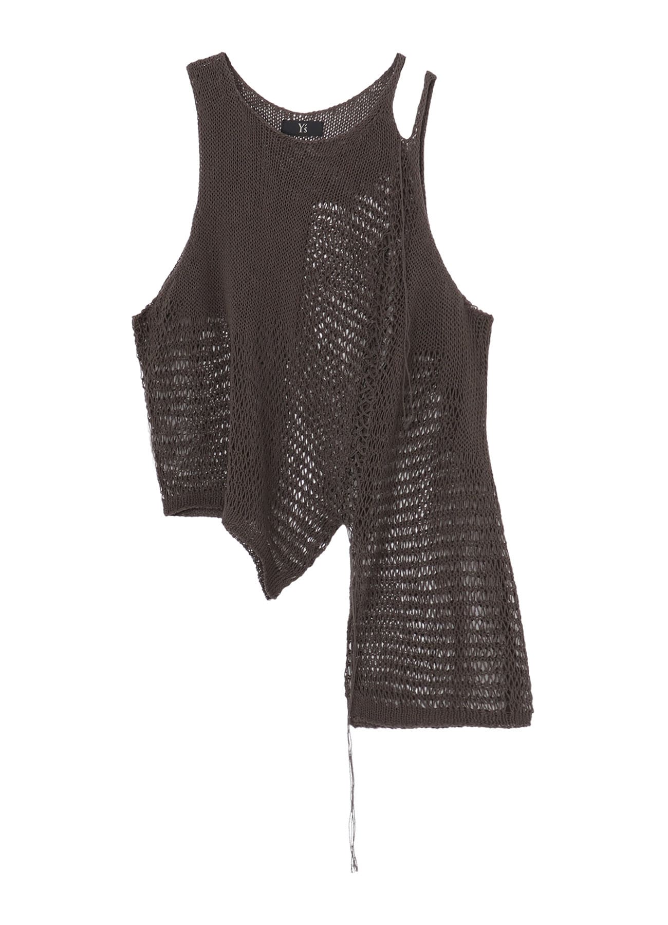 DAMAGE PROCESSED ASYMMETRIC SLEEVELESS KNIT