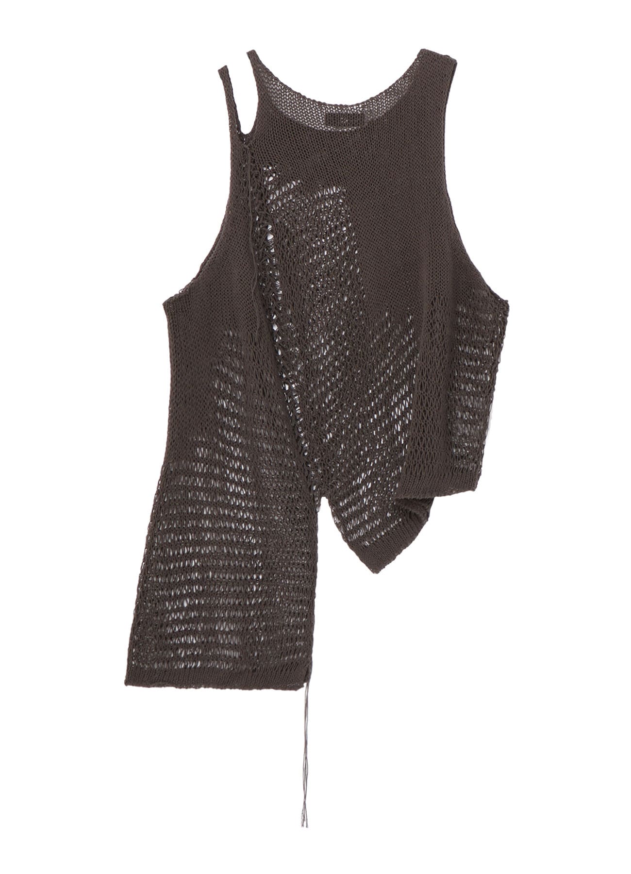 DAMAGE PROCESSED ASYMMETRIC SLEEVELESS KNIT