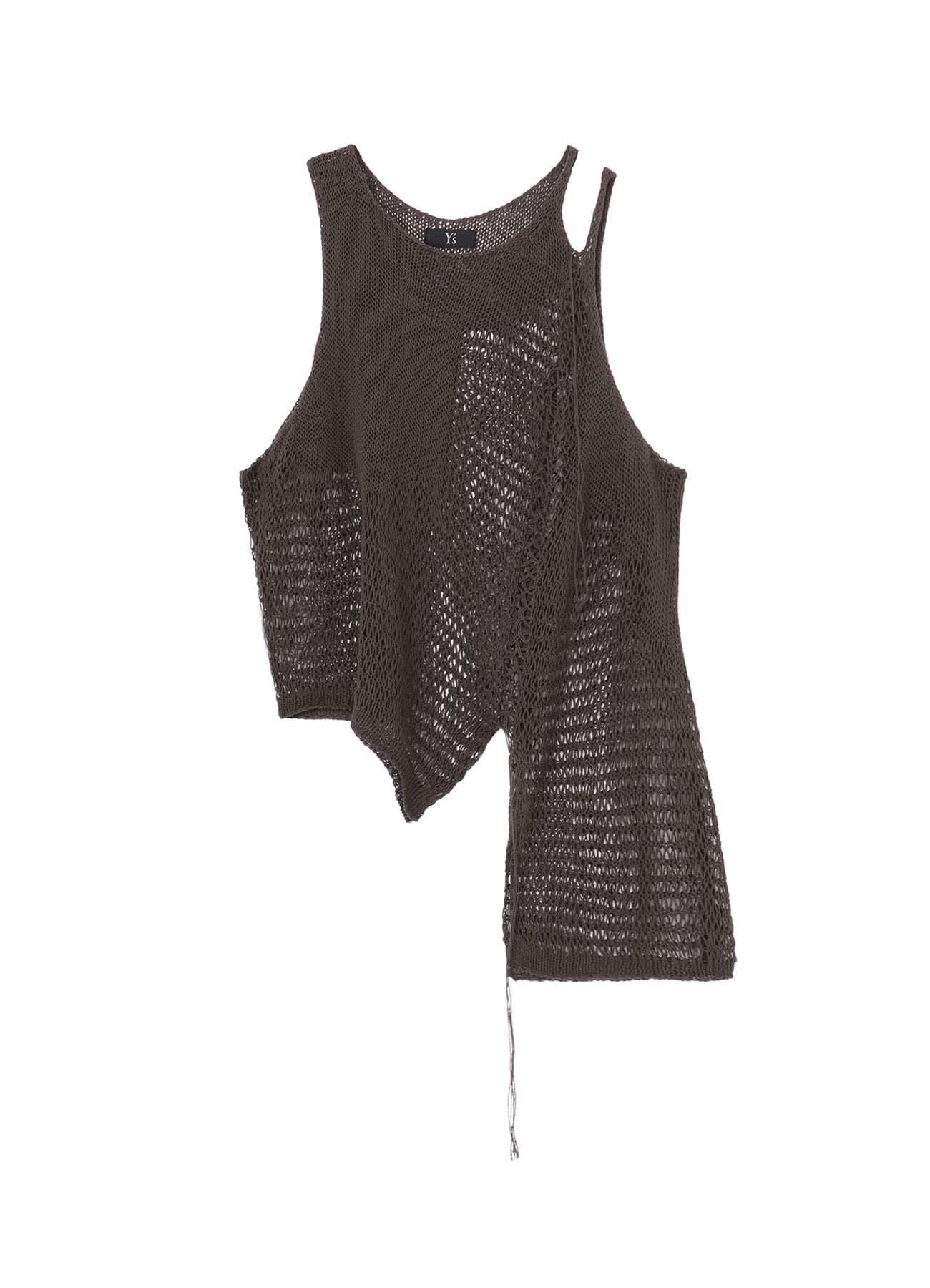 DAMAGE PROCESSED ASYMMETRIC SLEEVELESS KNIT