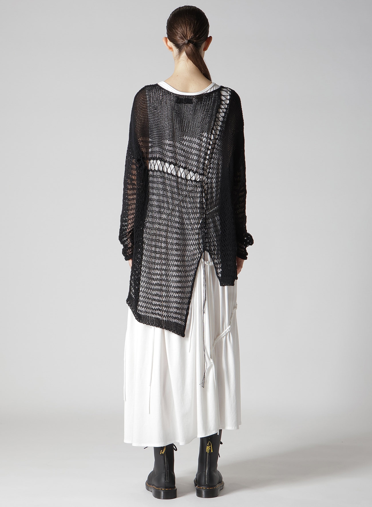 DAMAGE PROCESSED ASYMMETRIC LONG SLEEVE KNIT