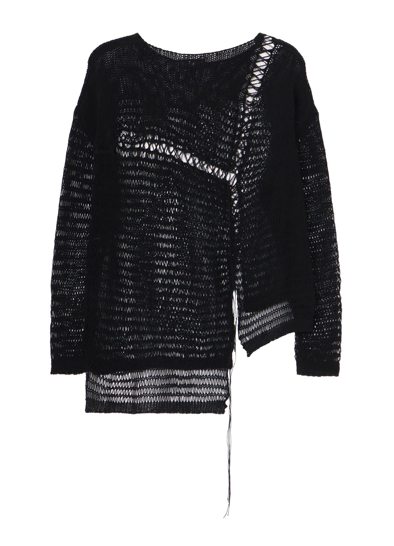 DAMAGE PROCESSED ASYMMETRIC LONG SLEEVE KNIT