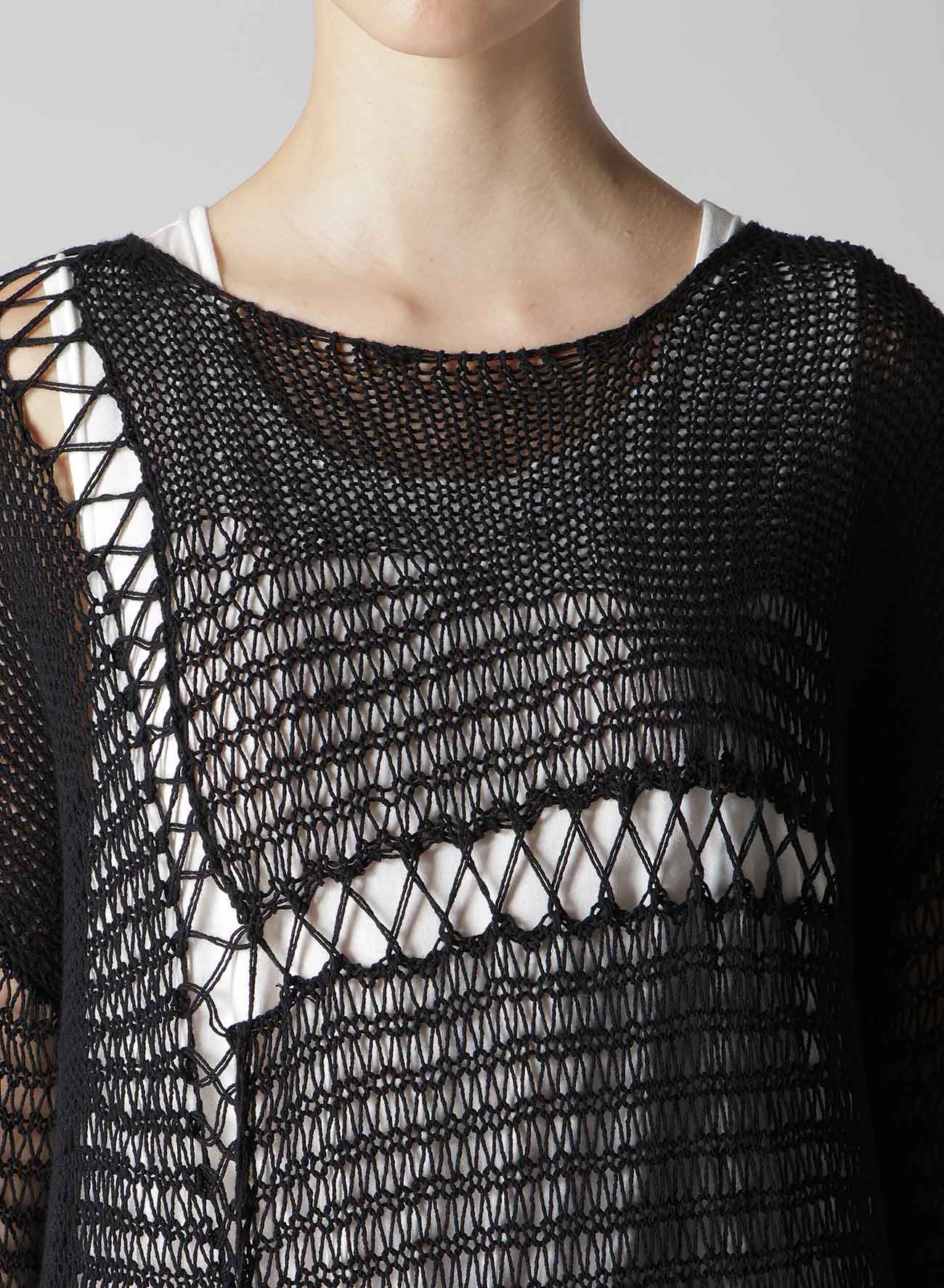 DAMAGE PROCESSED ASYMMETRIC LONG SLEEVE KNIT