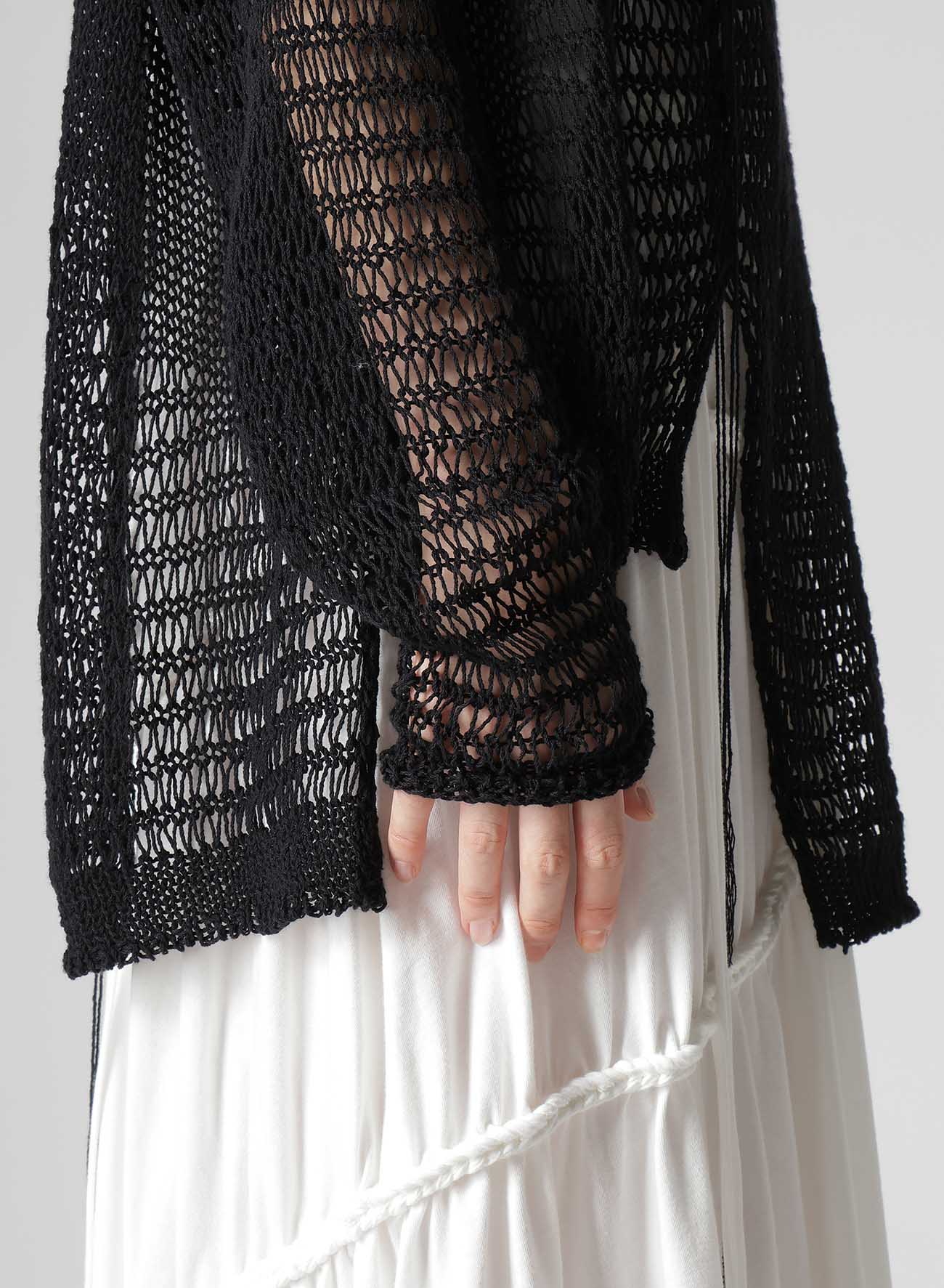 DAMAGE PROCESSED ASYMMETRIC LONG SLEEVE KNIT