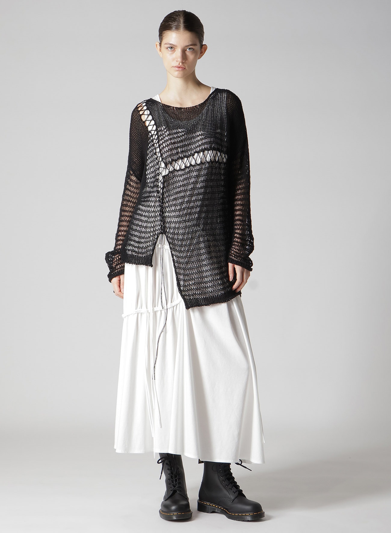 DAMAGE PROCESSED ASYMMETRIC LONG SLEEVE KNIT