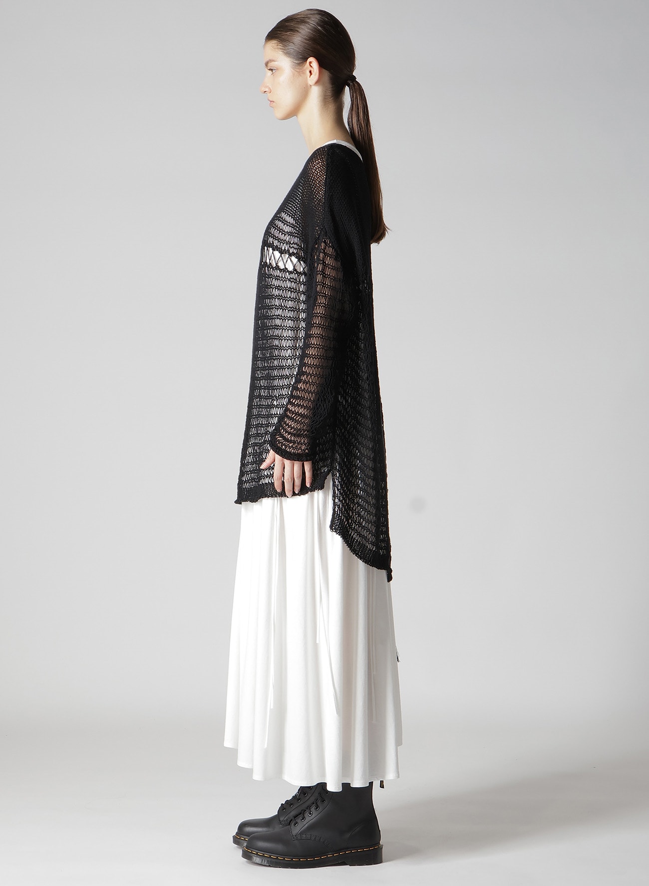 DAMAGE PROCESSED ASYMMETRIC LONG SLEEVE KNIT