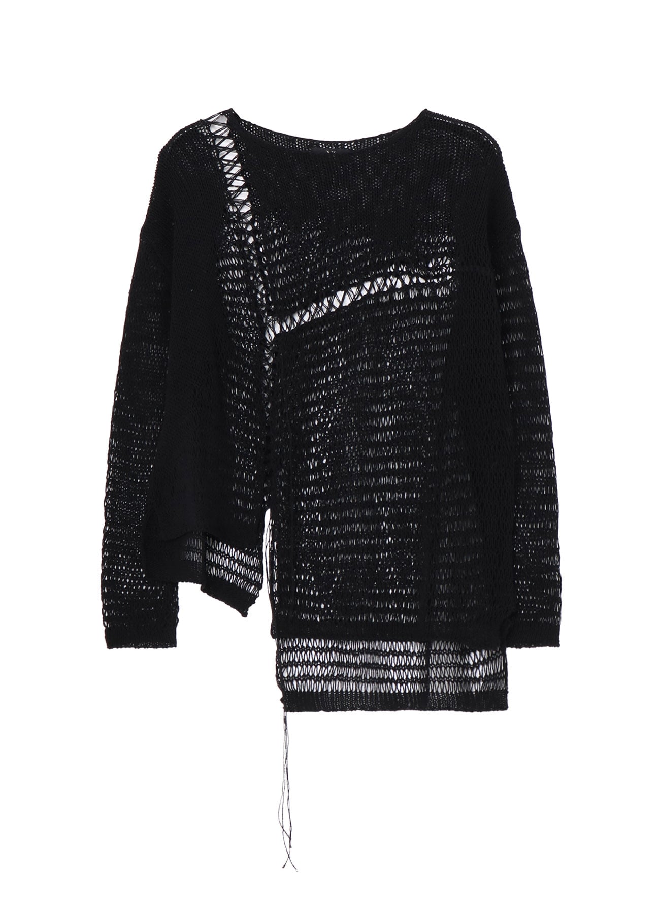 DAMAGE PROCESSED ASYMMETRIC LONG SLEEVE KNIT