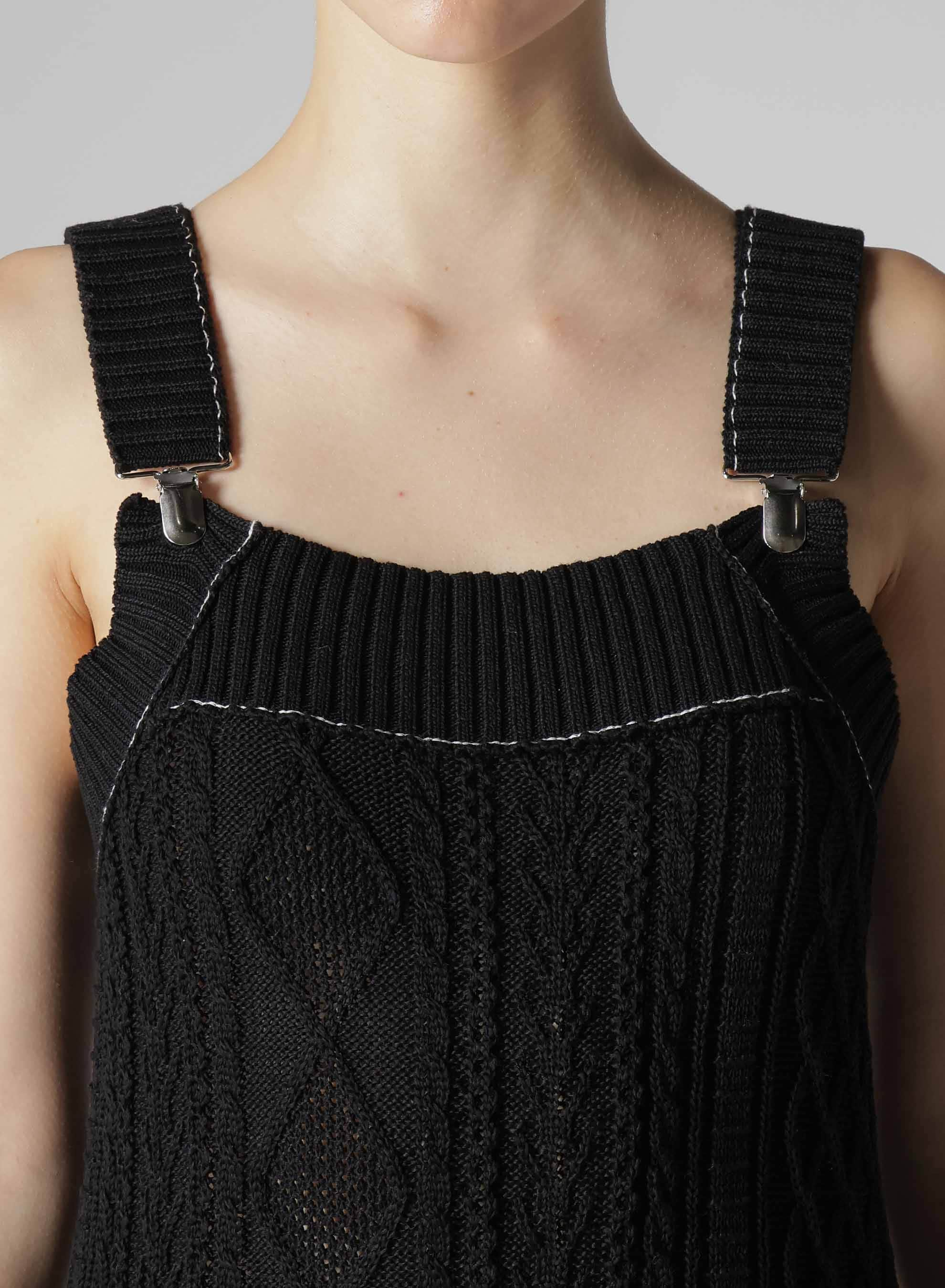 CABLE KNIT/JERSEY SUSPENDER DRESS