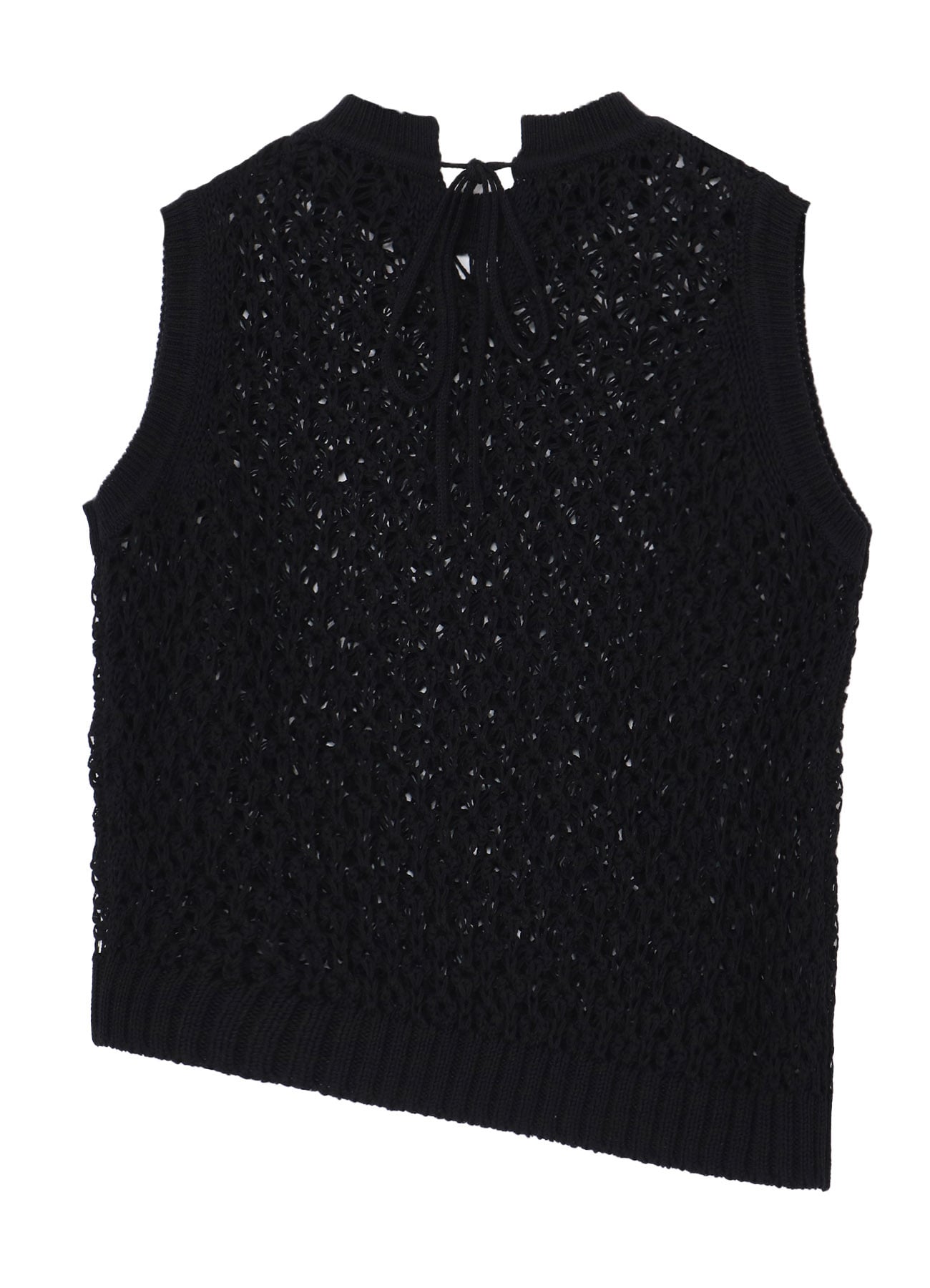 OPENWORK DESIGN DIAGONAL SLEEVELESS PULLOVER