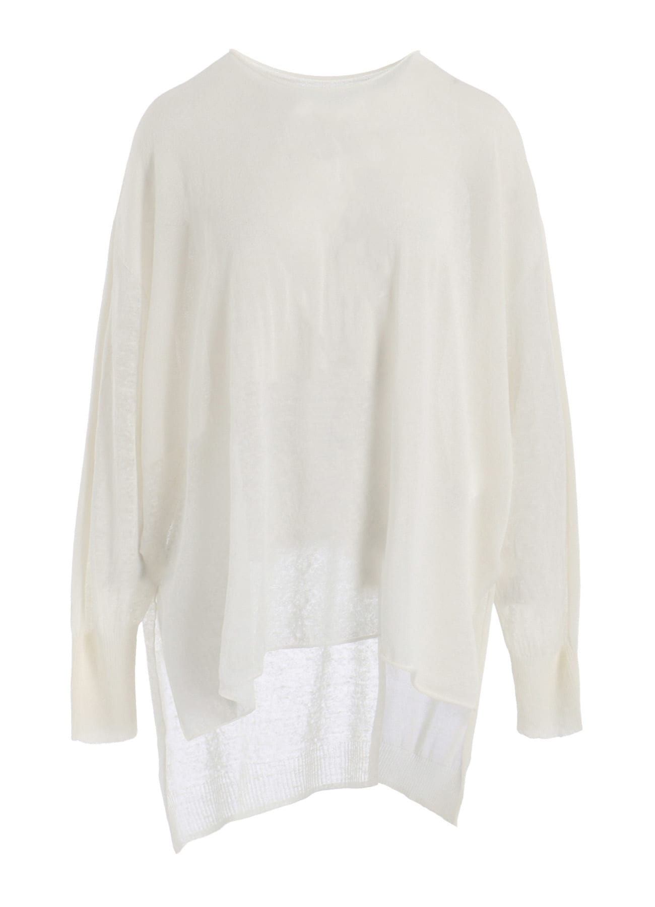 MULTI MATERIAL SHEER JERSEY LOOSE BIG PULLOVER