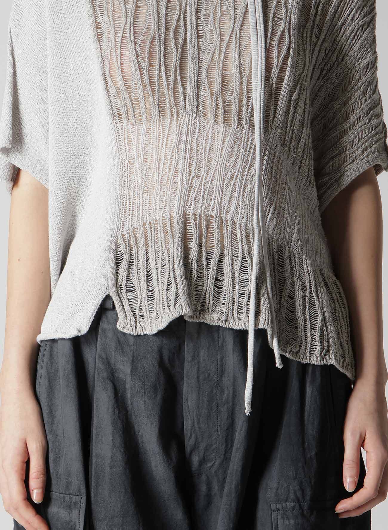 DROP NEEDLE STRIPE CROPPED PANEL PULLOVER