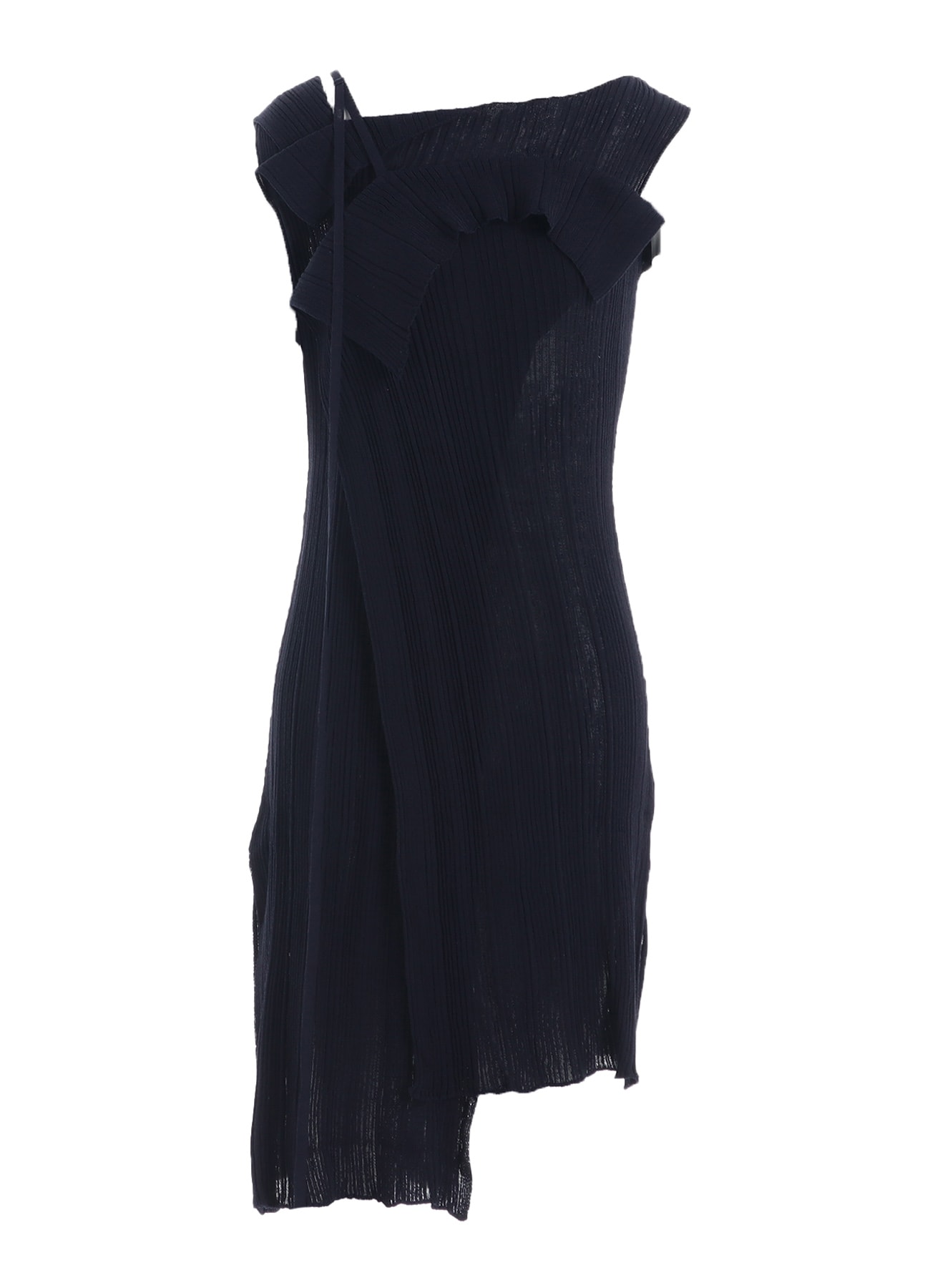 12G2P RANDOM THIN RIB ASYMMETRIC LONG DRESS