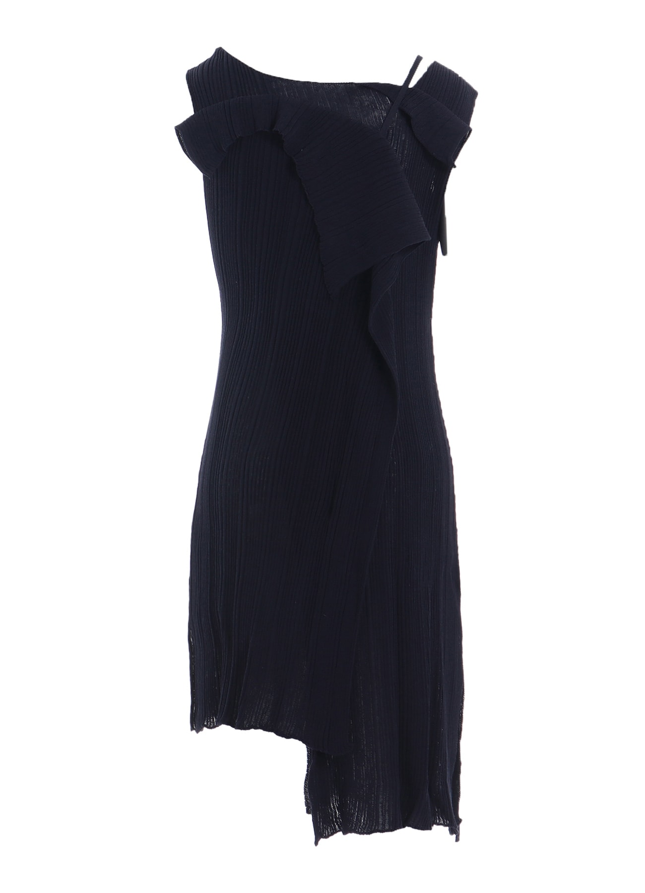 12G2P RANDOM THIN RIB ASYMMETRIC LONG DRESS