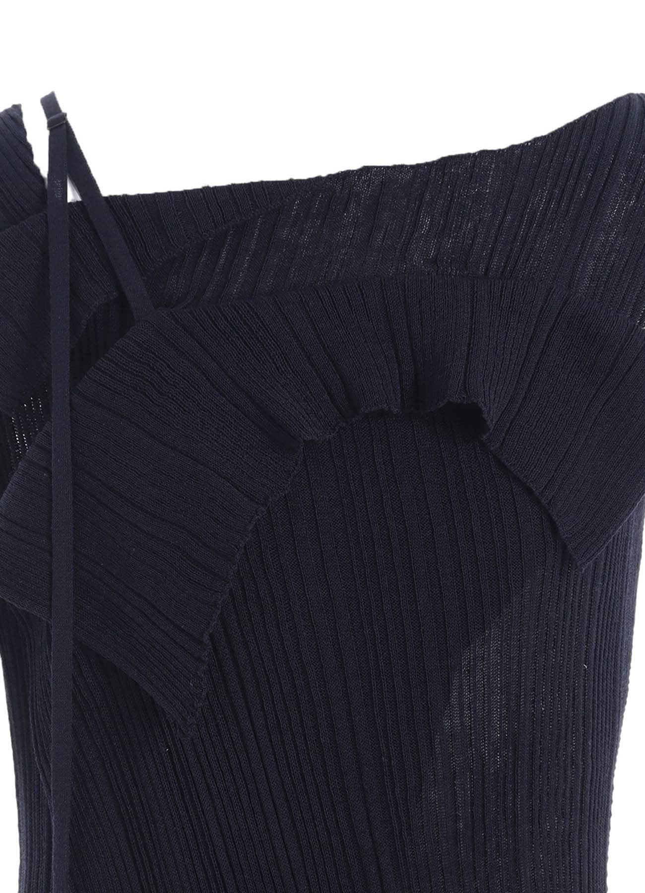 12G2P RANDOM THIN RIB ASYMMETRIC LONG DRESS