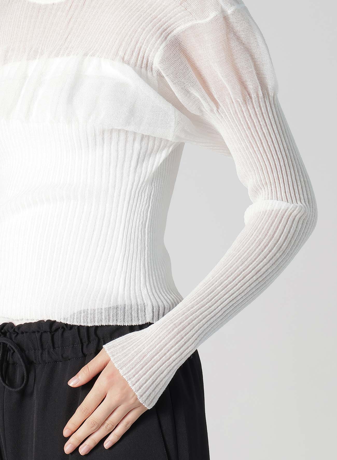 【2/5 12:00 Release】SHEER RIBBED KNIT