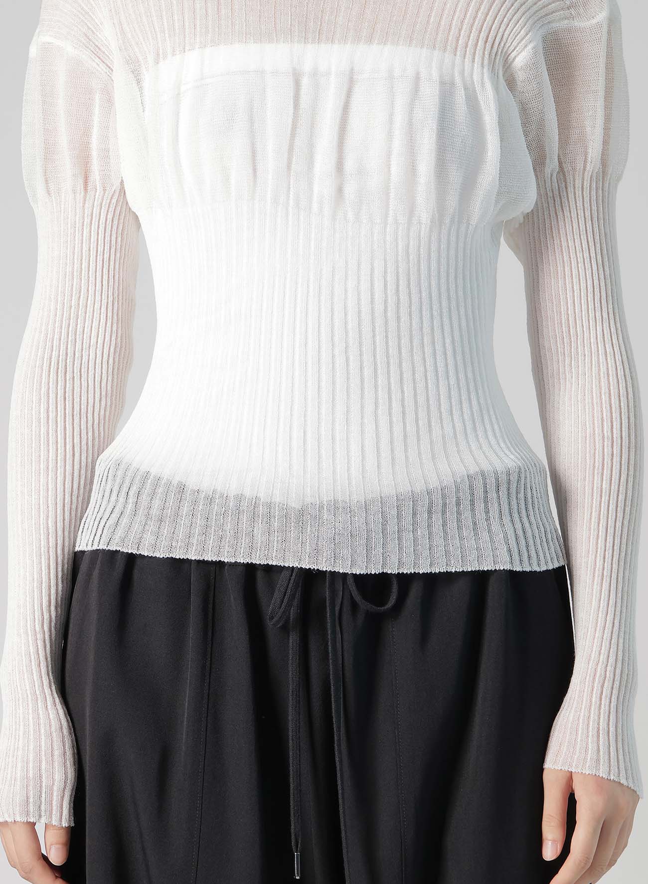 【2/5 12:00 Release】SHEER RIBBED KNIT