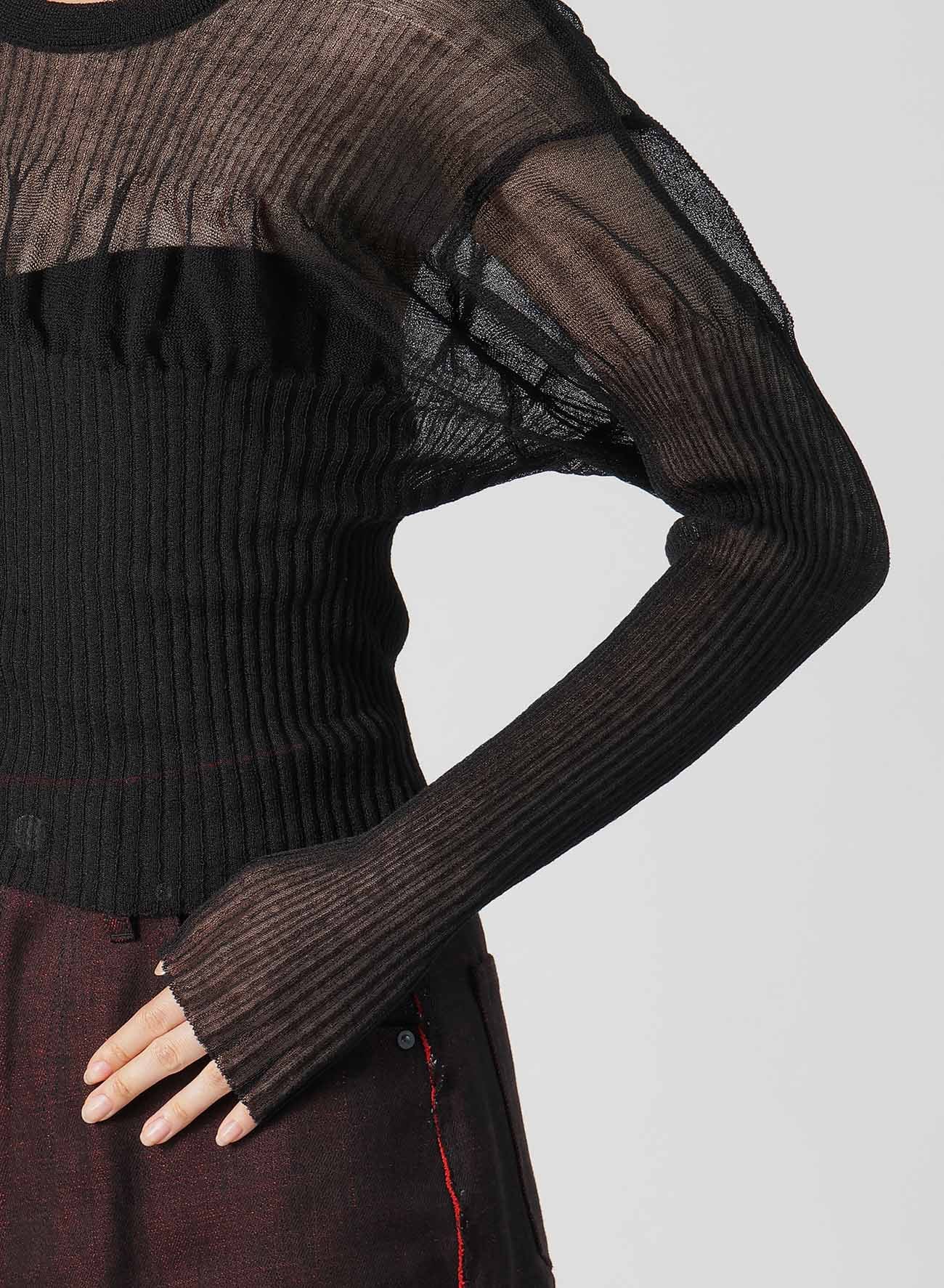 【2/5 12:00 Release】SHEER RIBBED KNIT